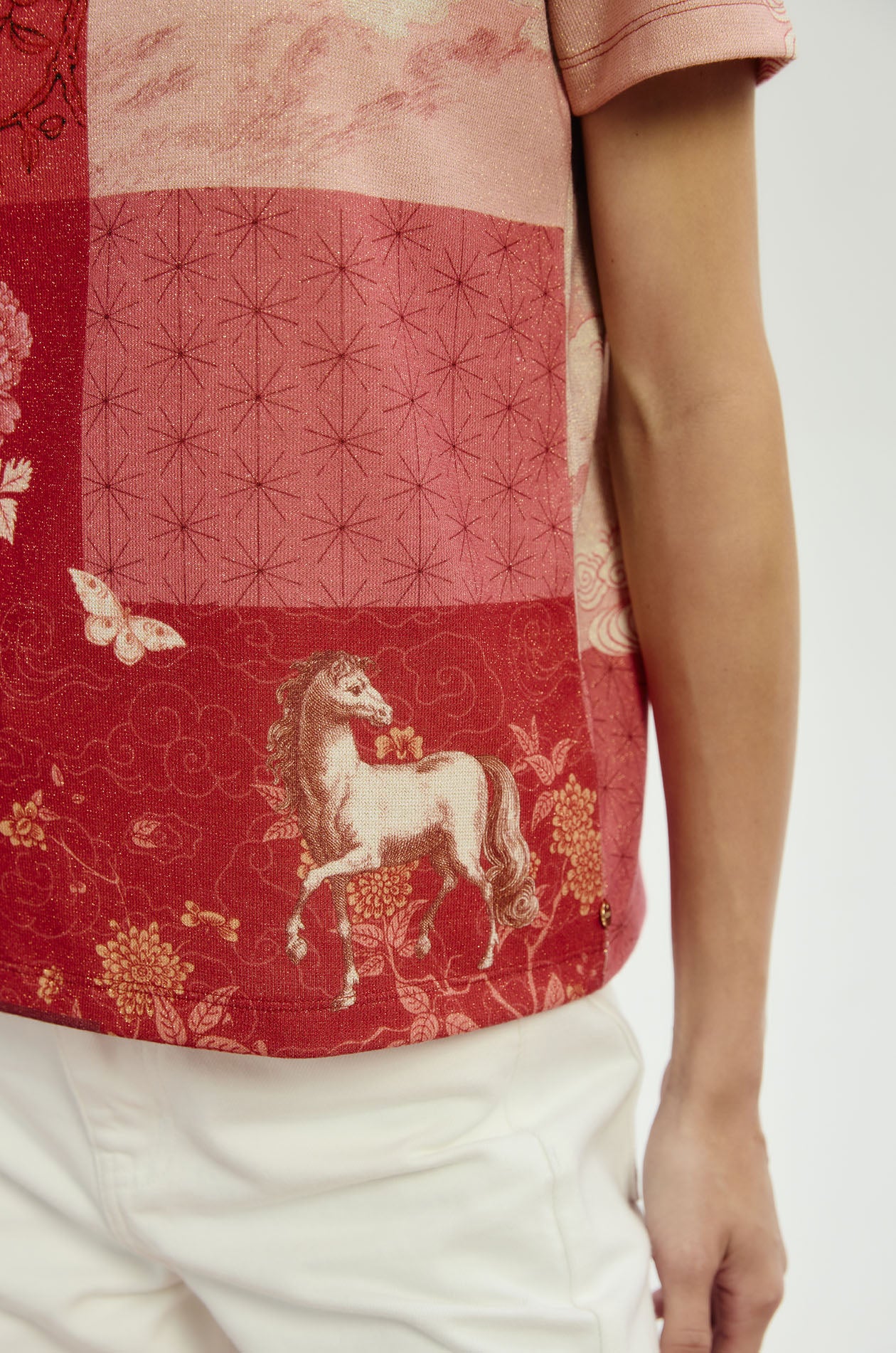 Patchwork Motifs Metallic T-Shirt - Image 4