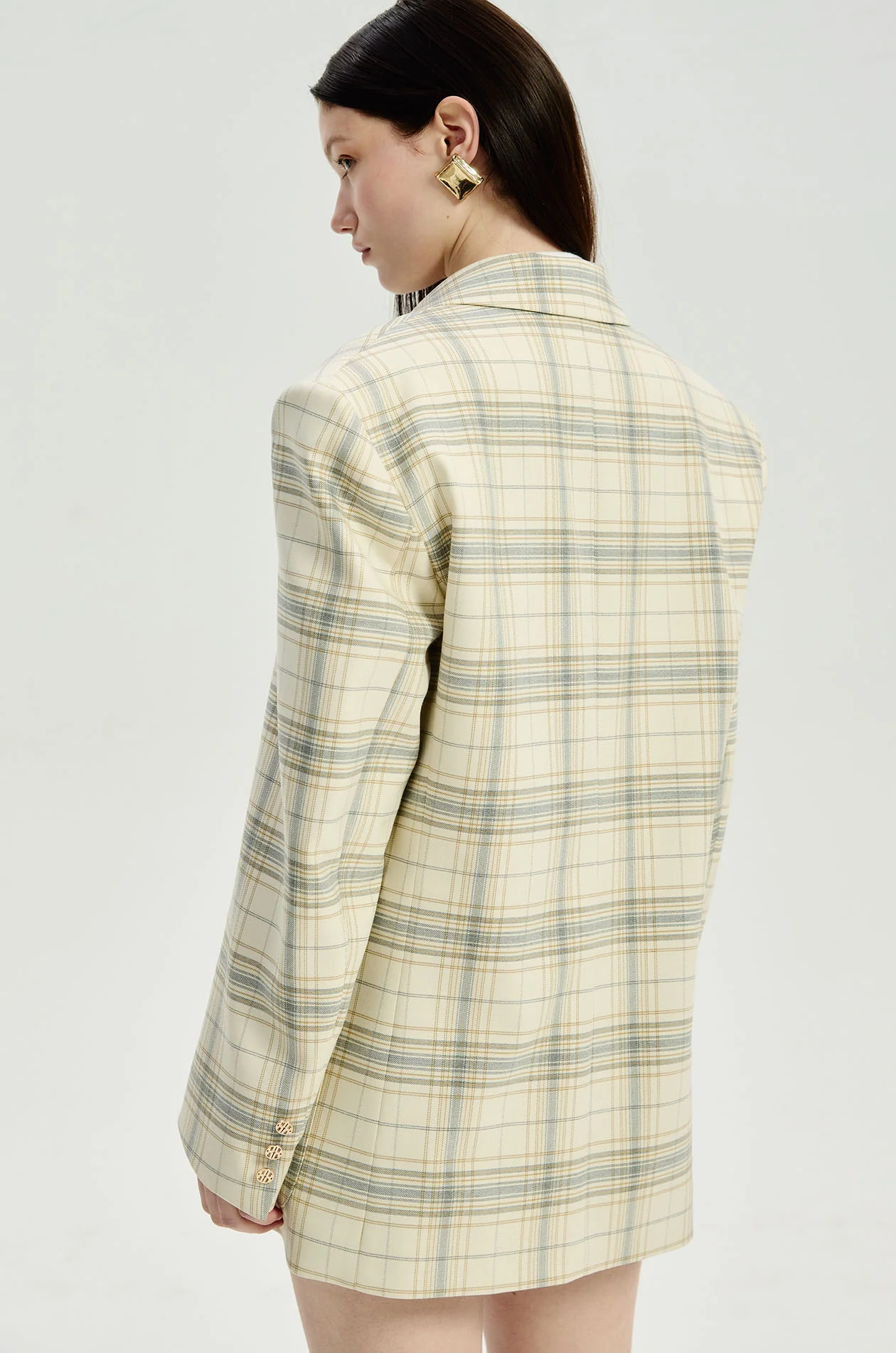 Plaid Oversized Tailored Blazer - Image 4