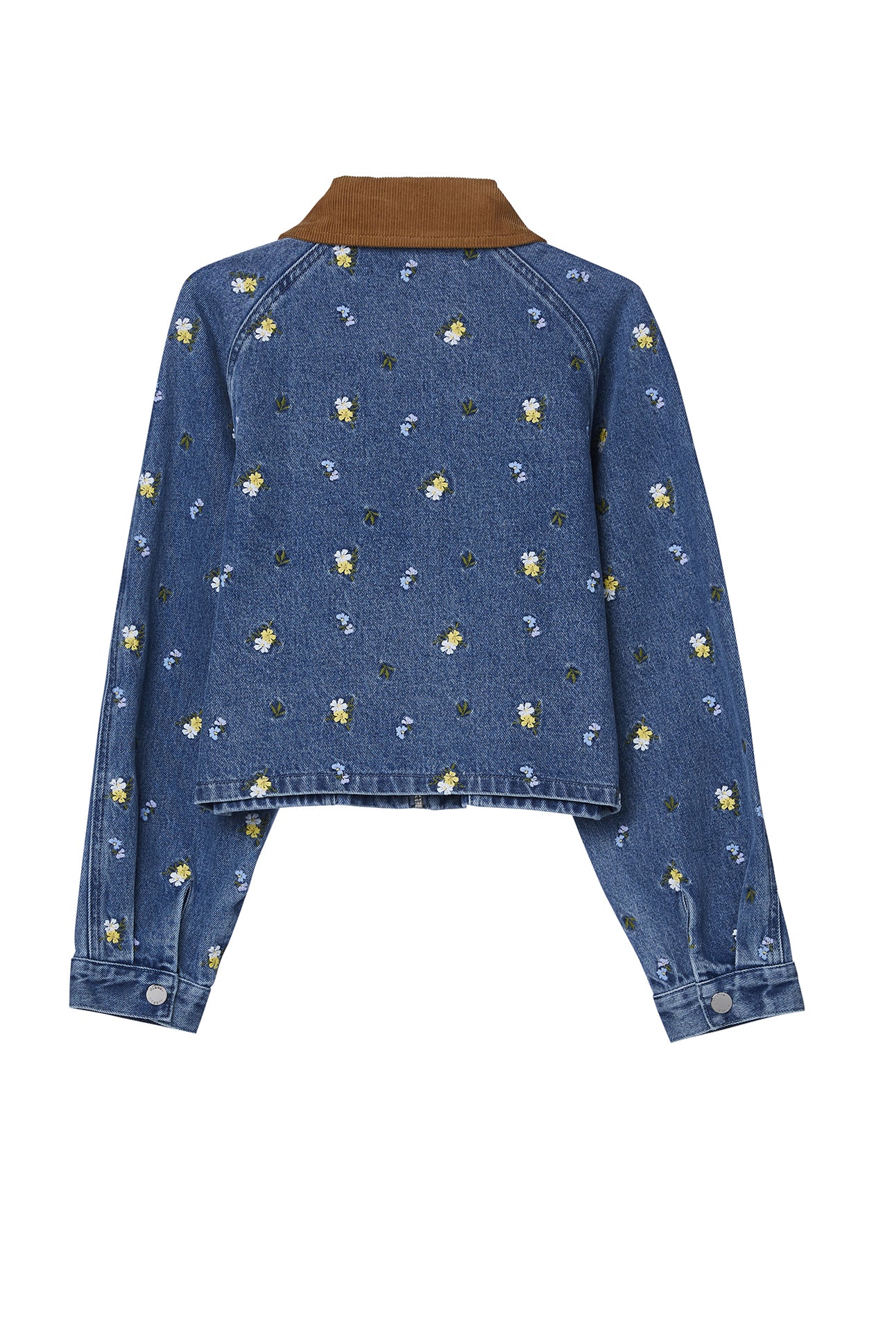 Ditsy Floral Cropped Denim Barn Jacket - Image 3