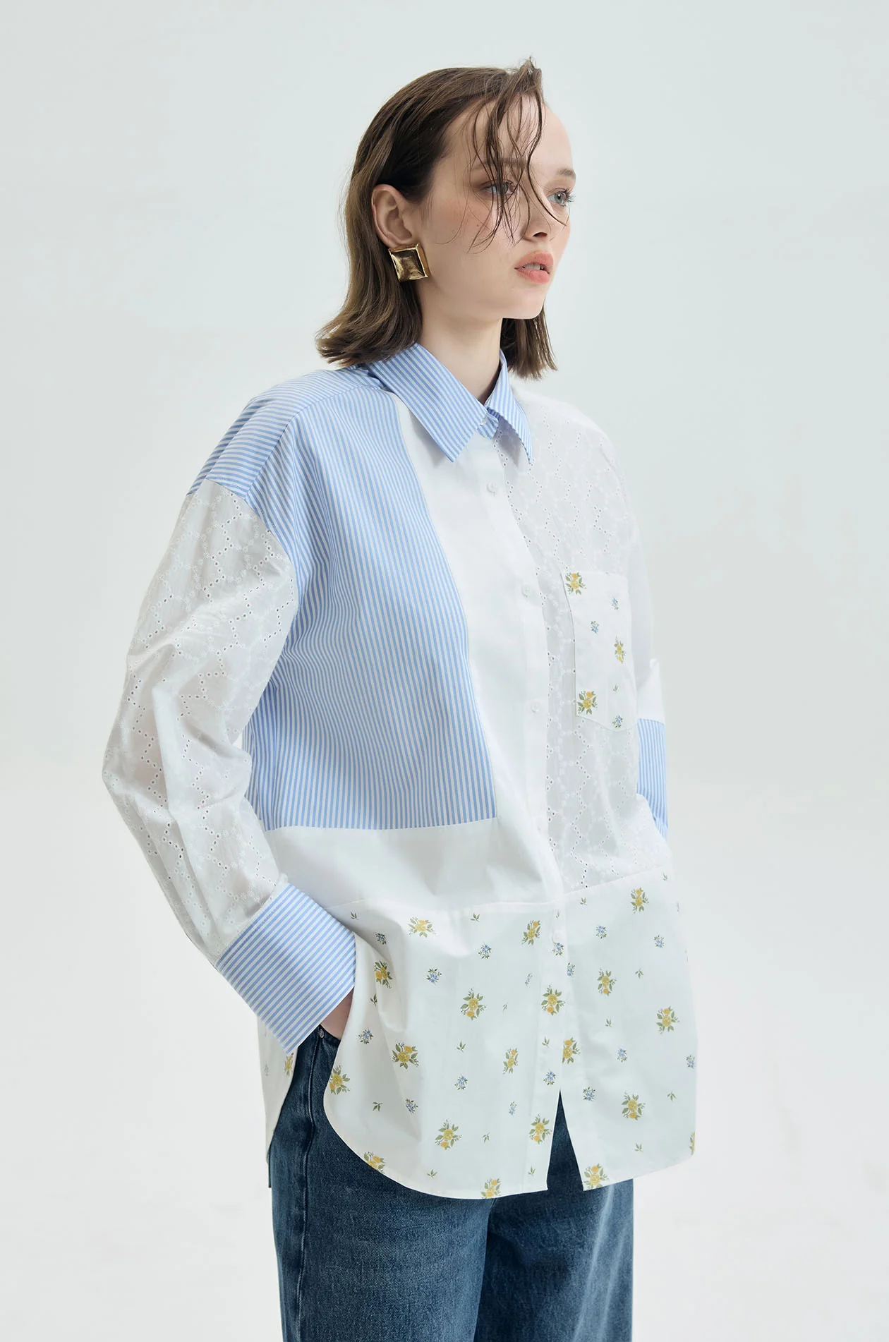 Ditsy Floral Patchwork Shirt - Image 2