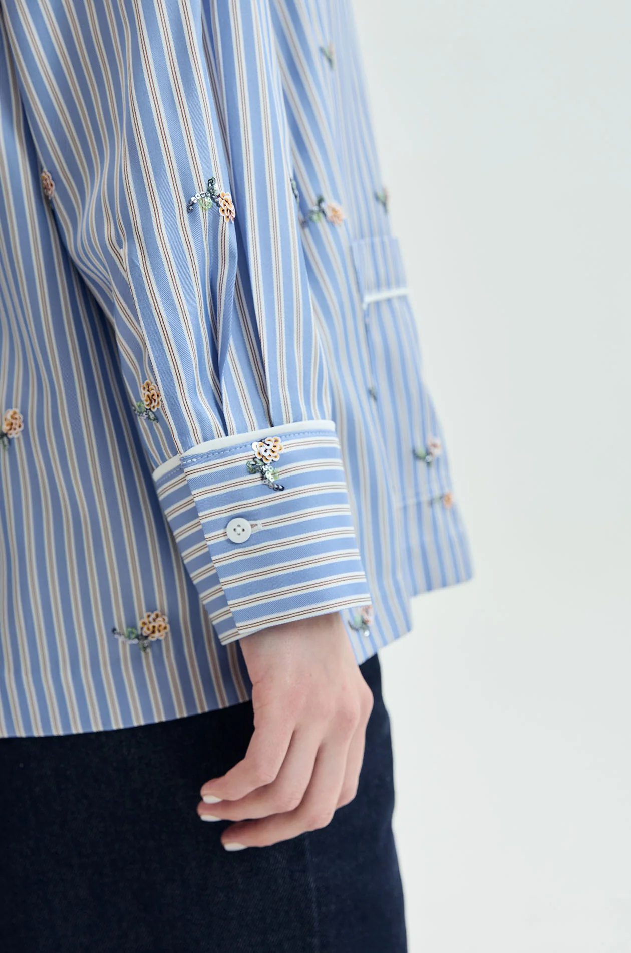 Ditsy Floral Striped Lounge Shirt - Image 4