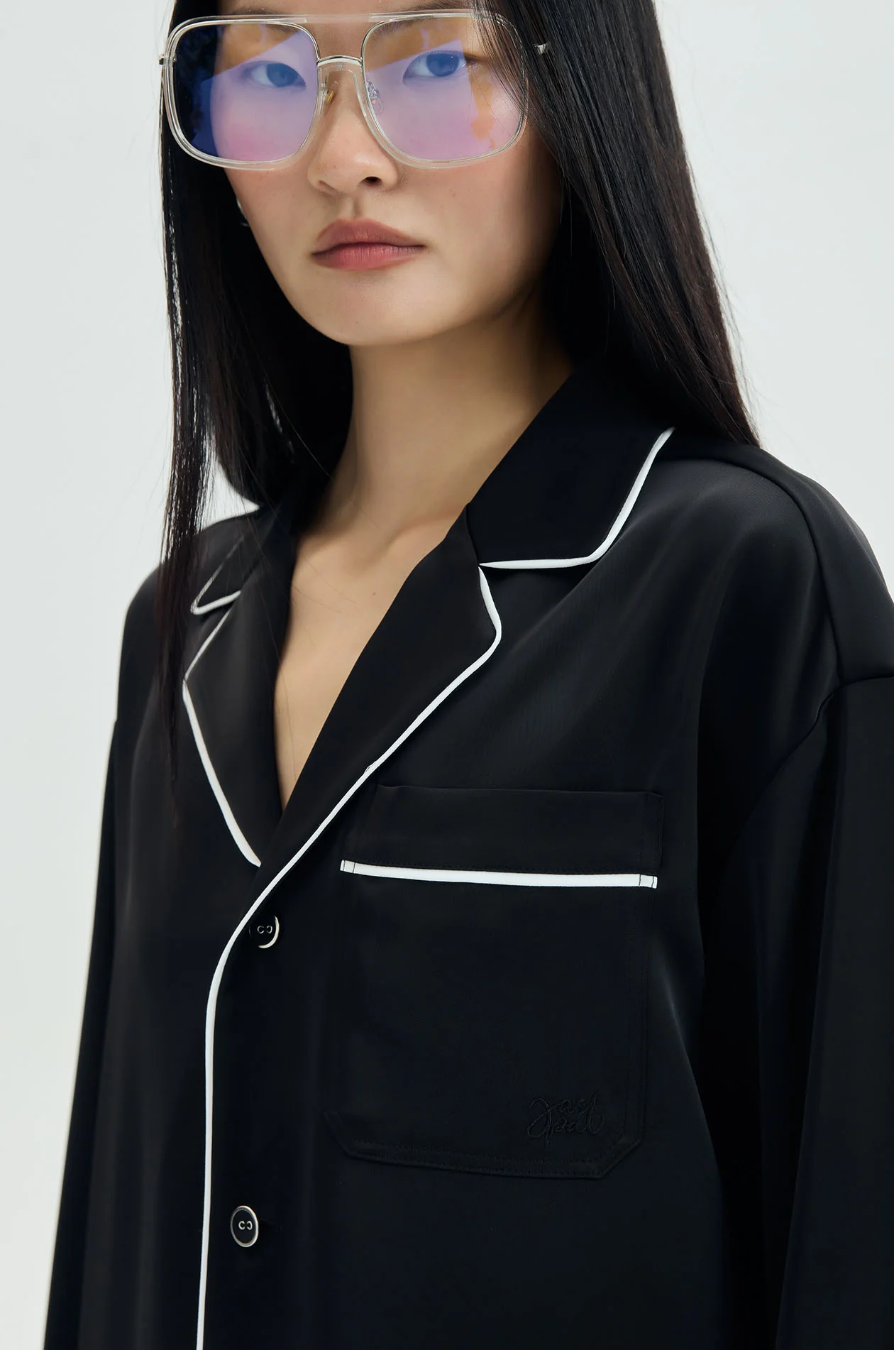 Contrast Trim Lounge Shirt - Image 3