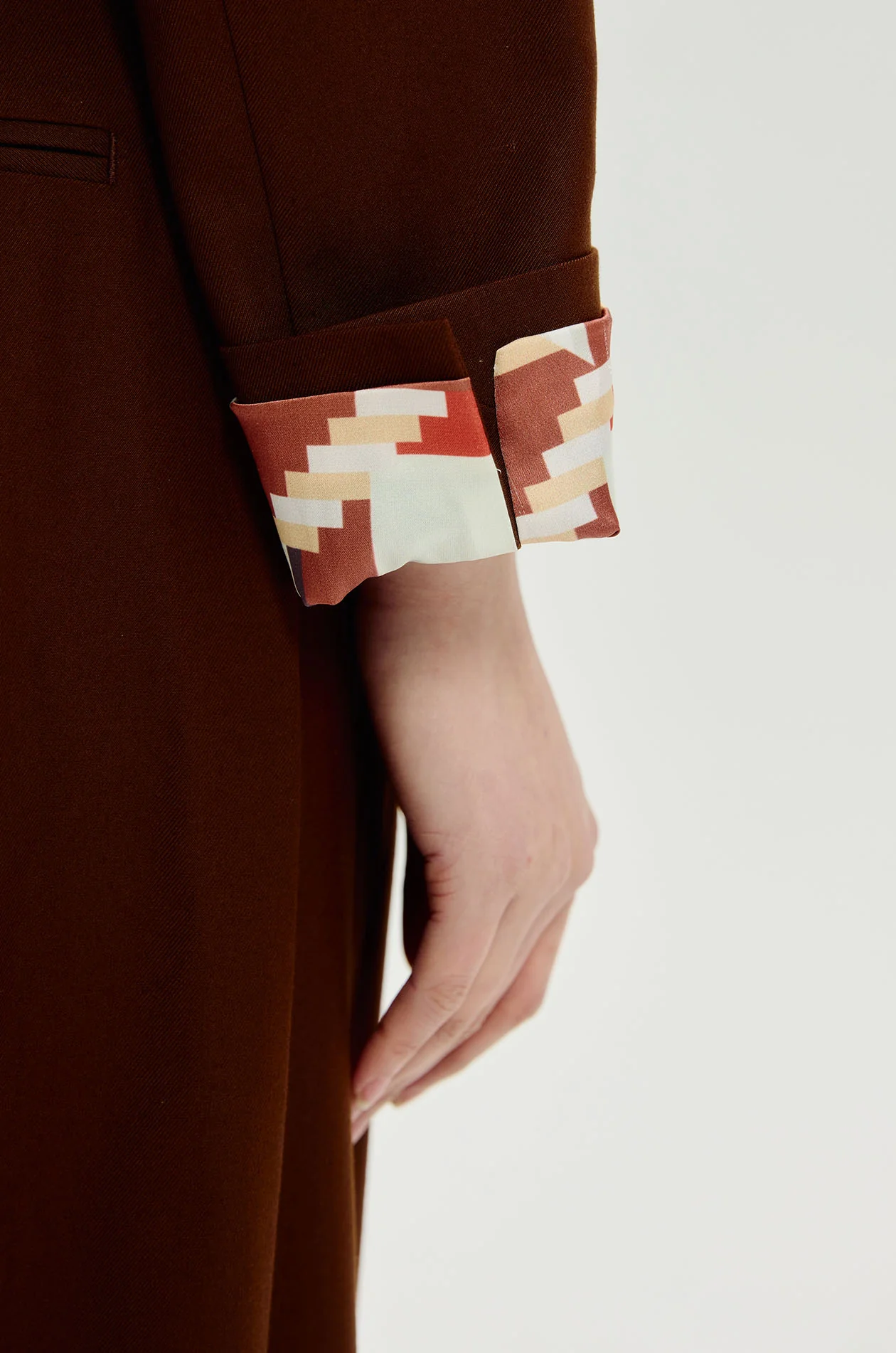 Cropped Blazer with Horse Mosaic Garden Lining - Image 4