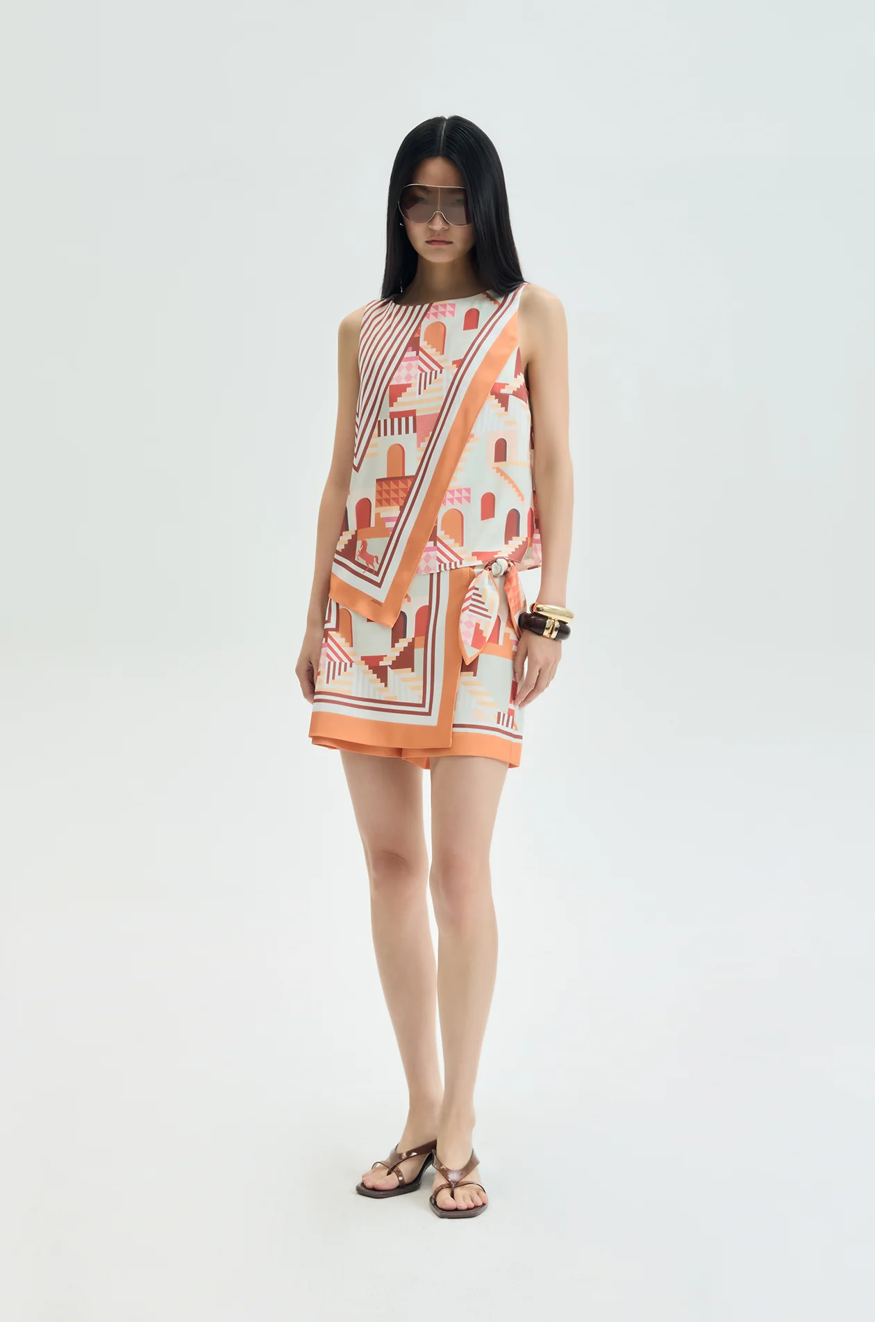 Terracotta Passage Scarf Top