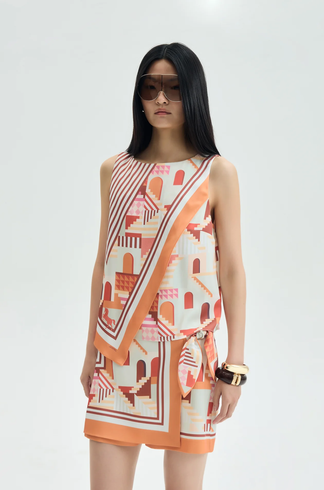 Terracotta Passage Scarf Top - Image 2