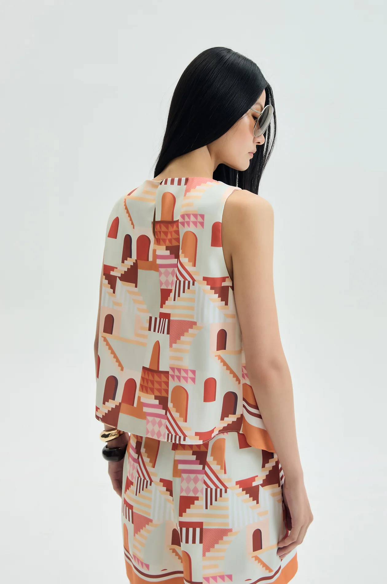 Terracotta Passage Scarf Top - Image 4