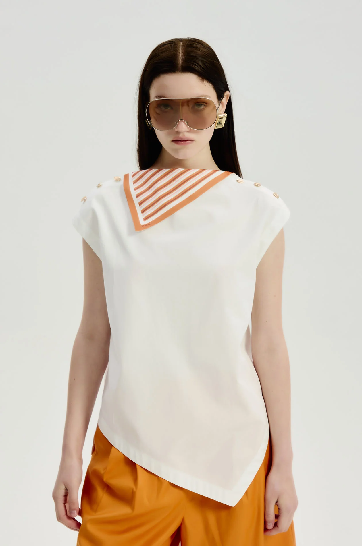Asymmetric Top with Scarf Detail - Image 2