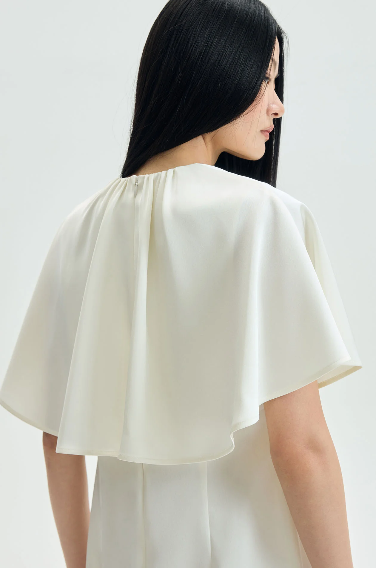 Flutter‑Cape Shift Mini Dress - Image 10