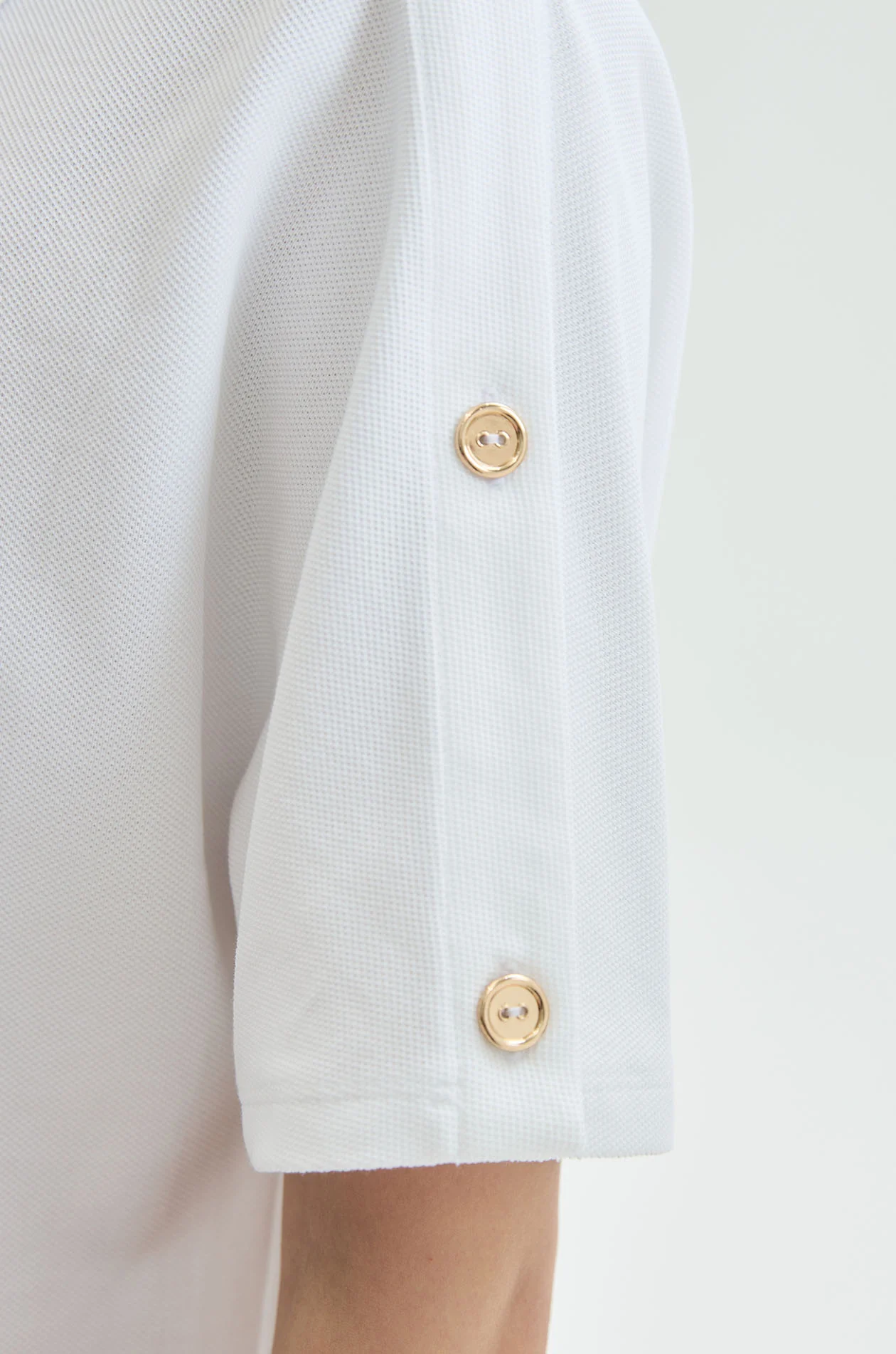 Convertible High‑Neck Piqué Top - Image 10