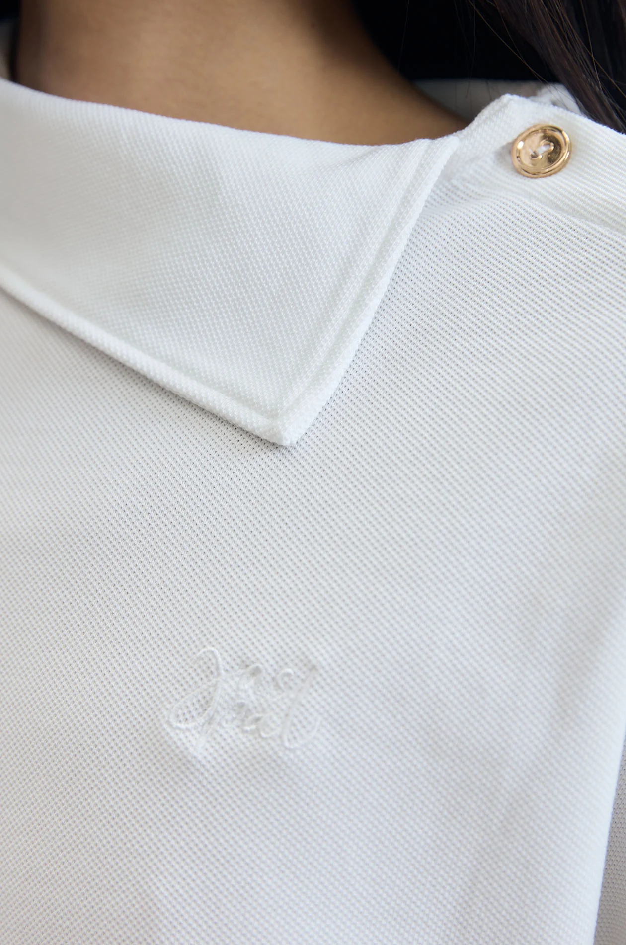 Convertible High‑Neck Piqué Top - Image 11