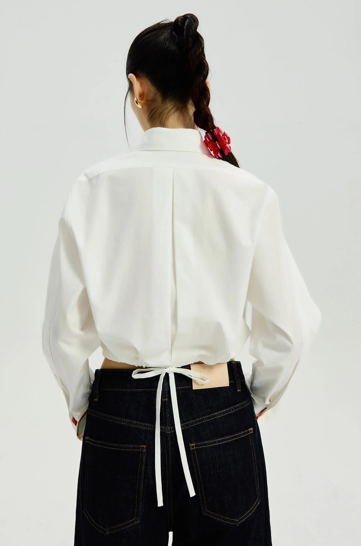 Cropped Shirt with Printed Cuffs - Image 5