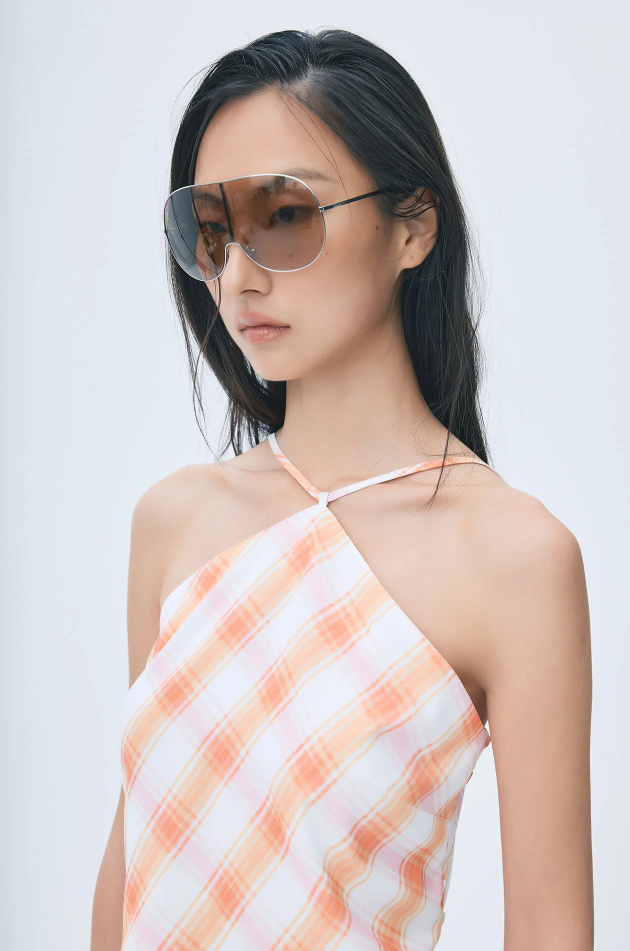 Plaid Scarf-Tie Top - Image 3
