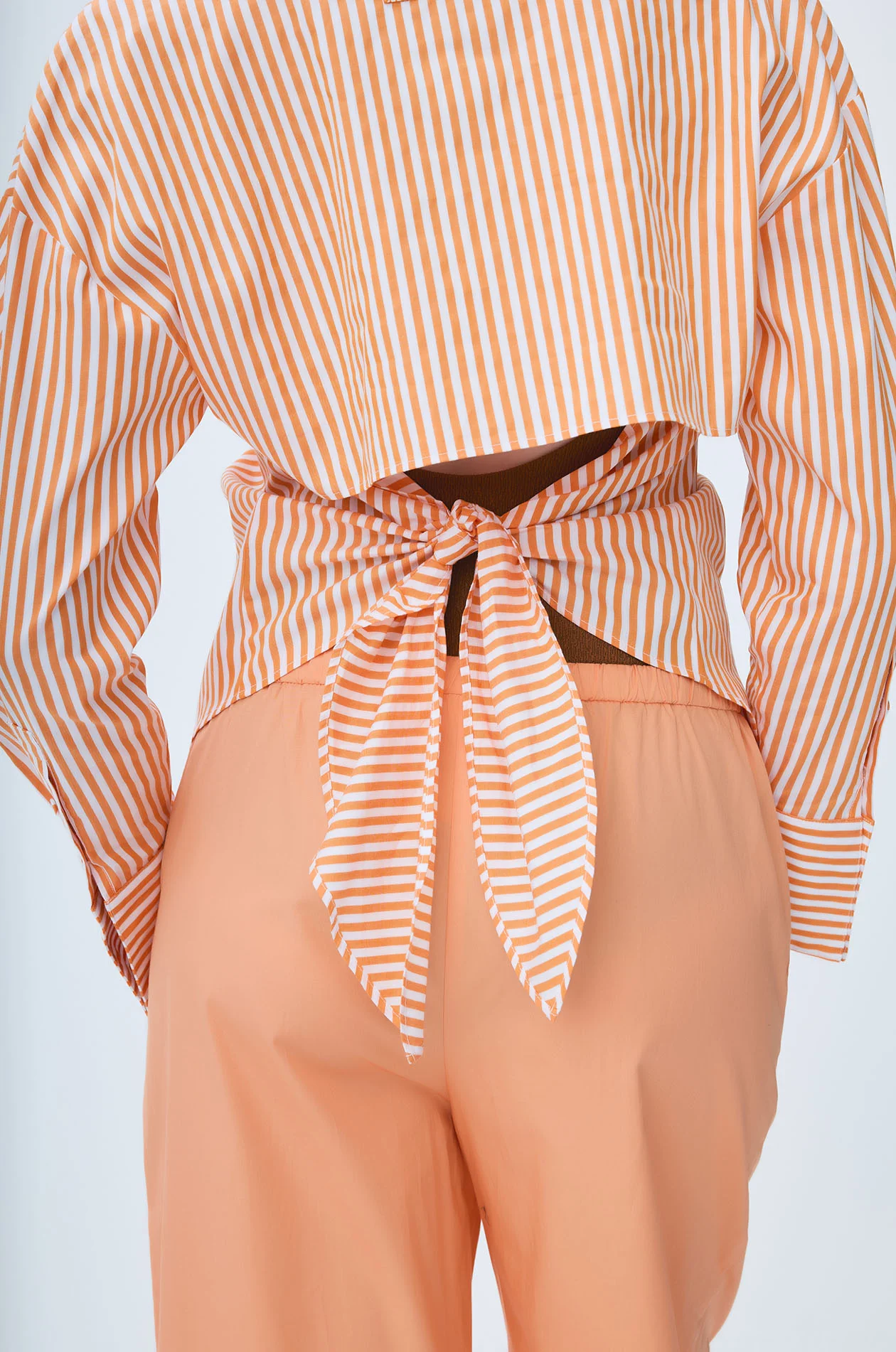 Striped Tie-Back Cotton Shirt - Image 3