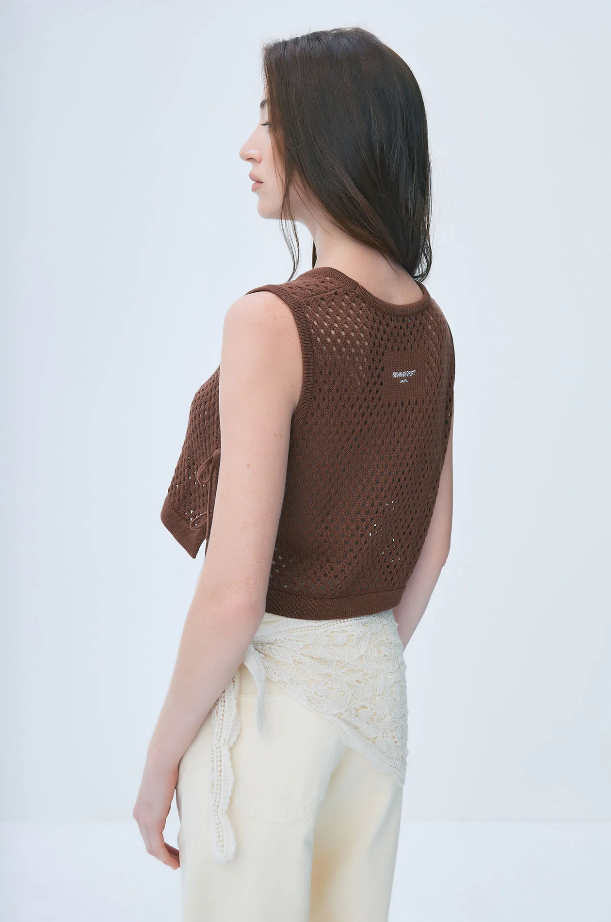 Openwork Knit Crop Top - Image 5