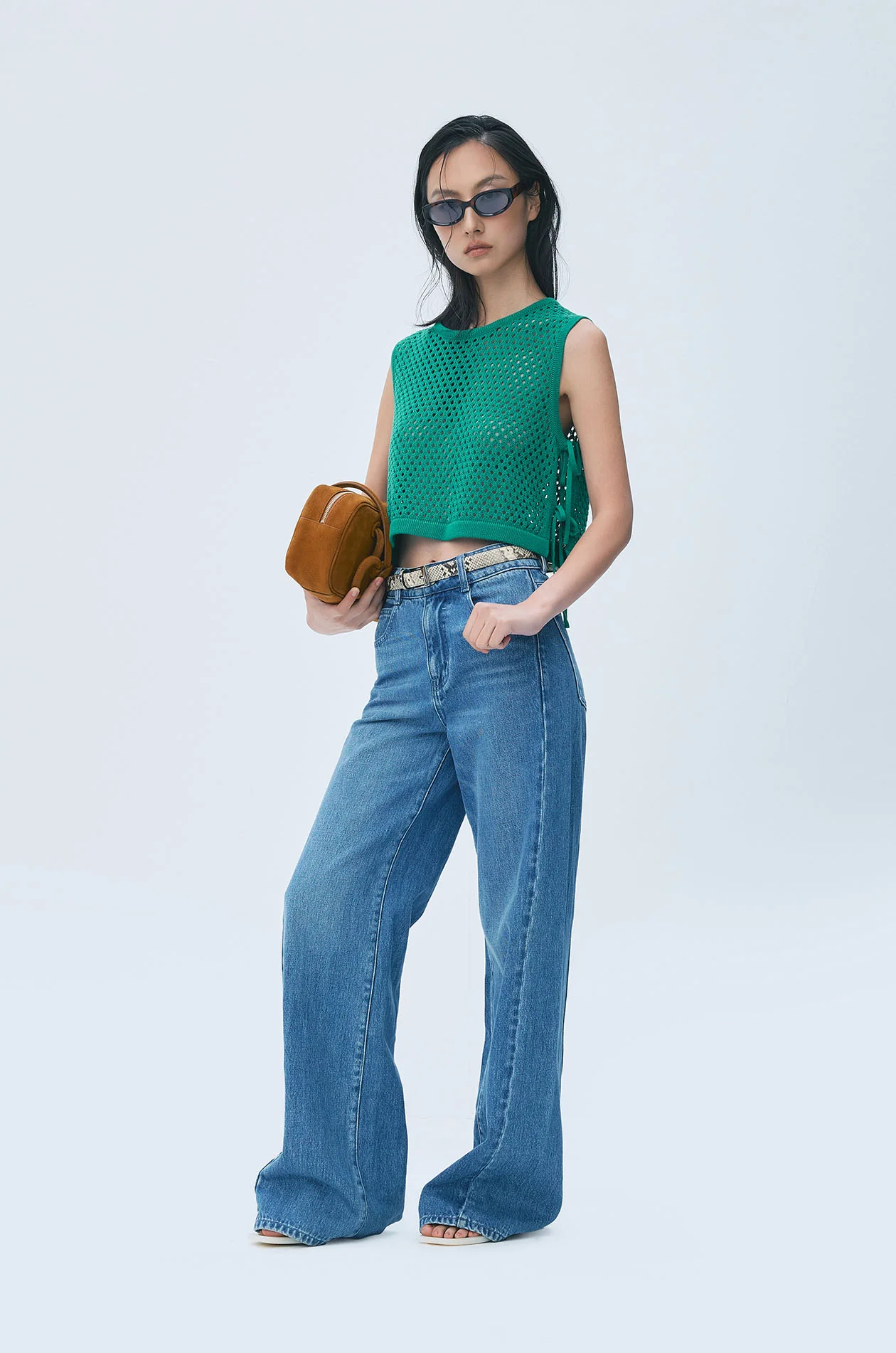 Openwork Knit Crop Top - Image 6