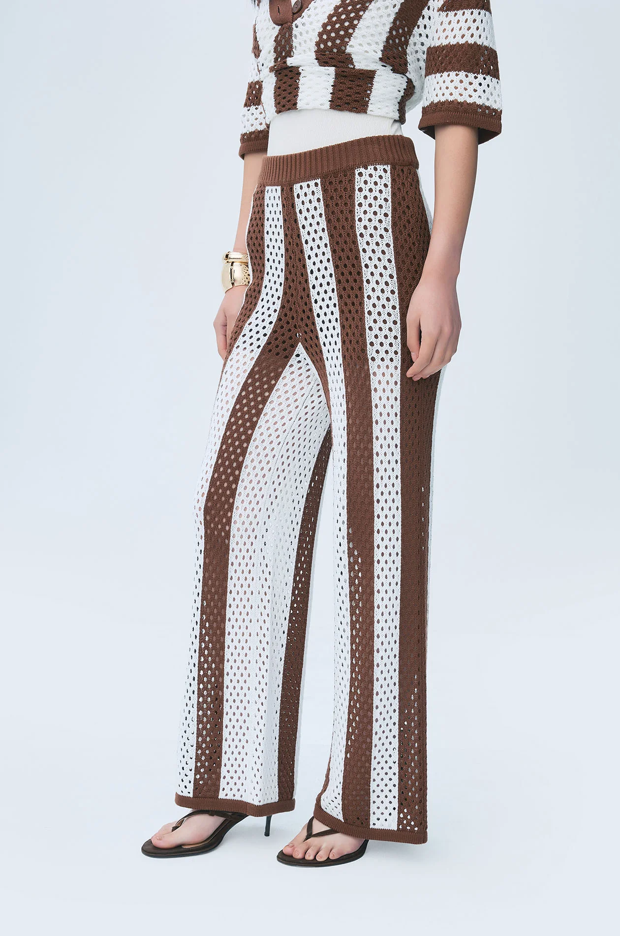 Pattern Openwork Knit Lounge Pants - Image 2