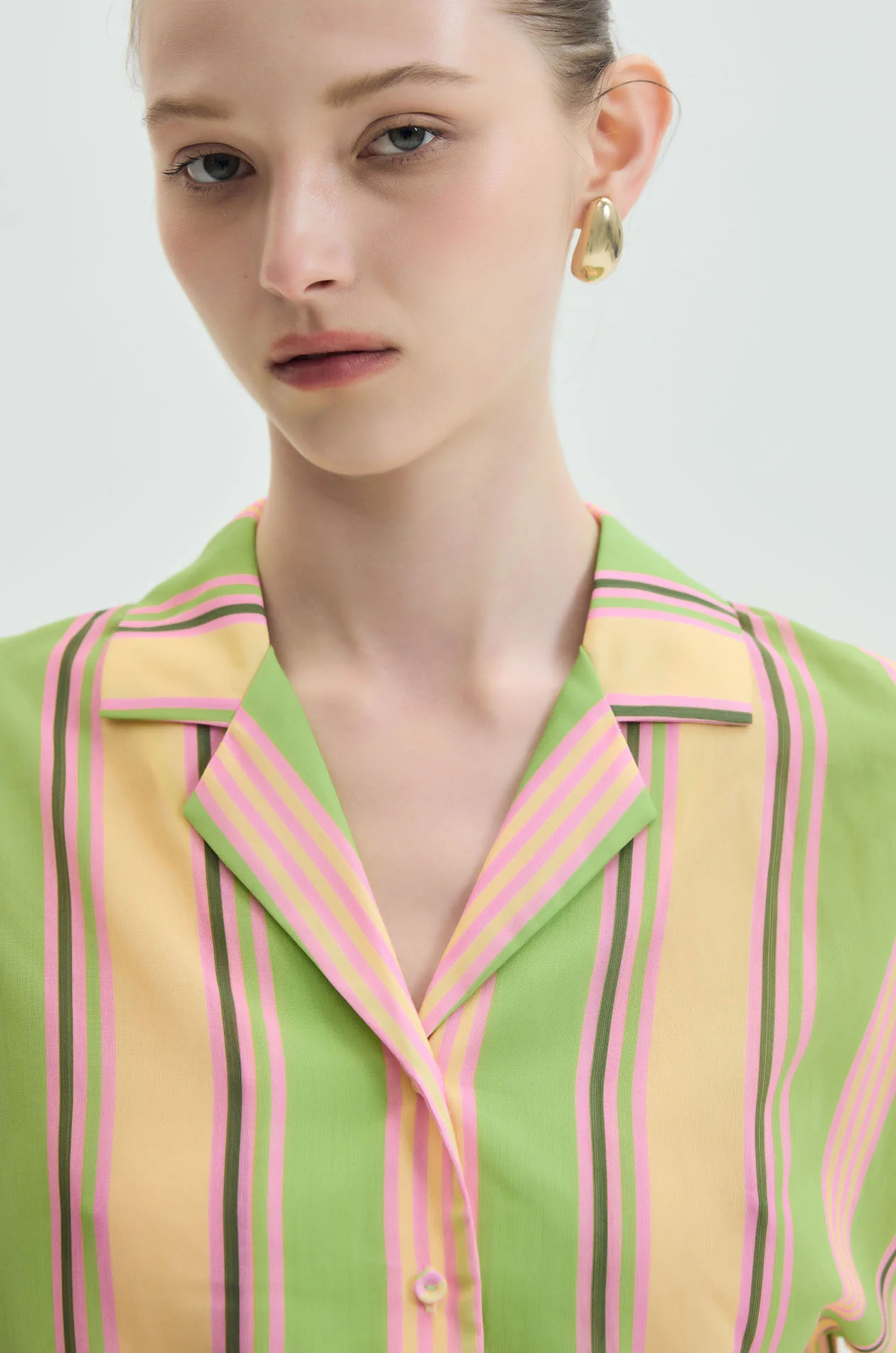 Summer Stripe Cropped Resort Shirt - Image 3