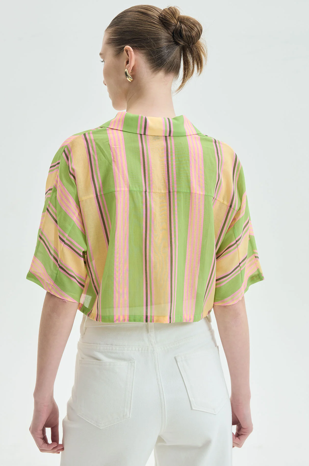 Summer Stripe Cropped Resort Shirt - Image 5