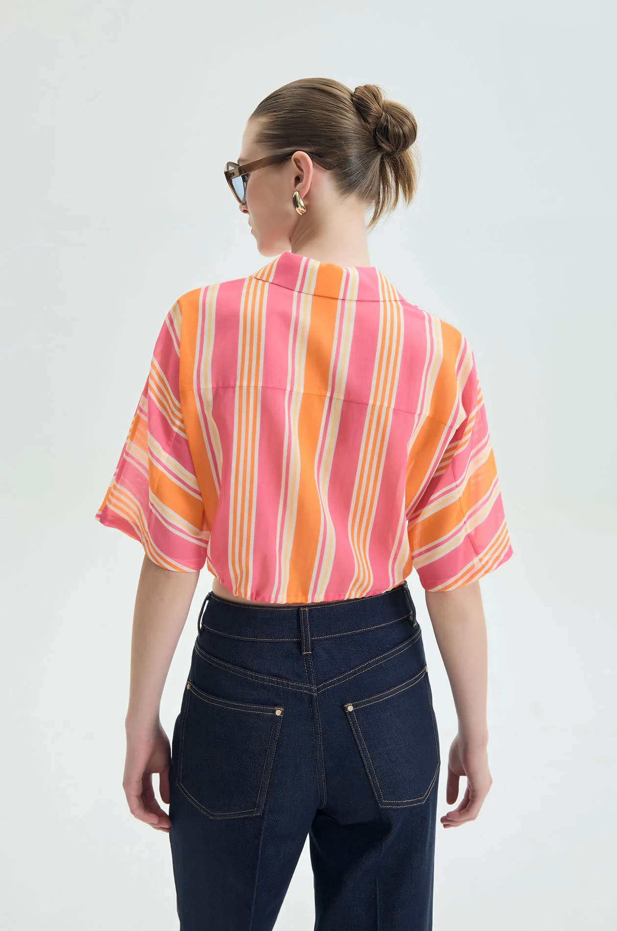 Summer Stripe Cropped Resort Shirt - Image 9