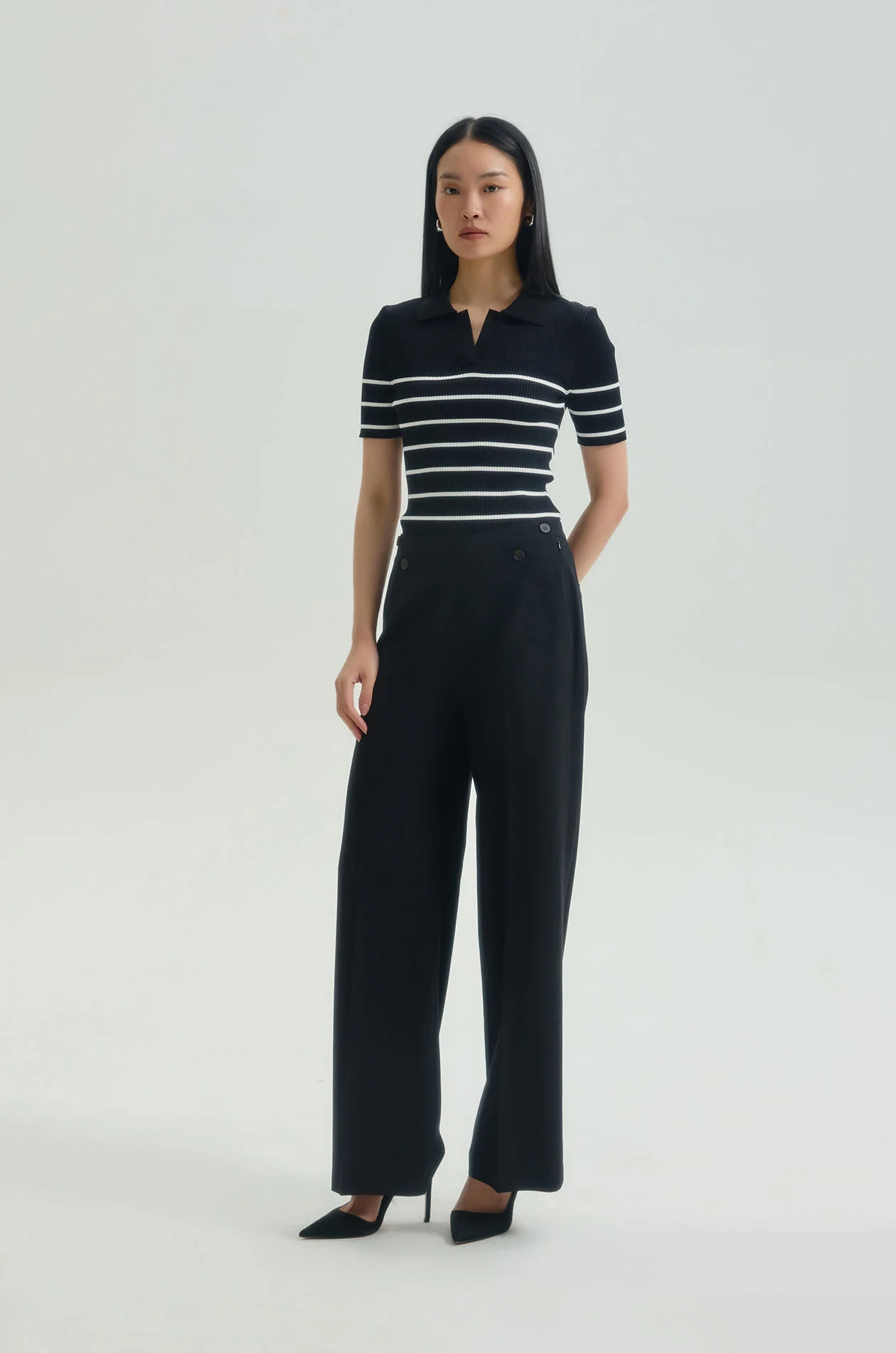 Striped Fitted Polo Shirt