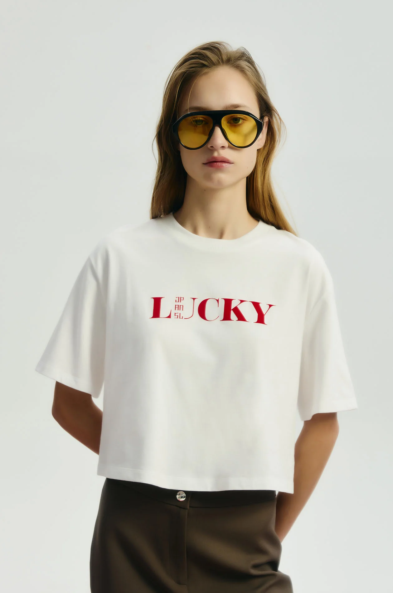 Letter Oversized Cropped T-Shirt - Image 6