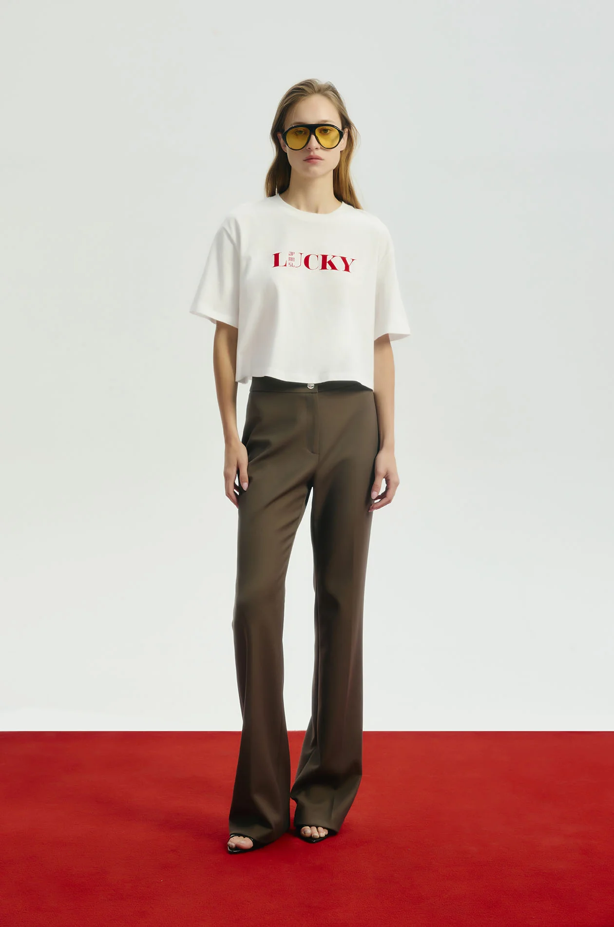 Letter Oversized Cropped T-Shirt - Image 9
