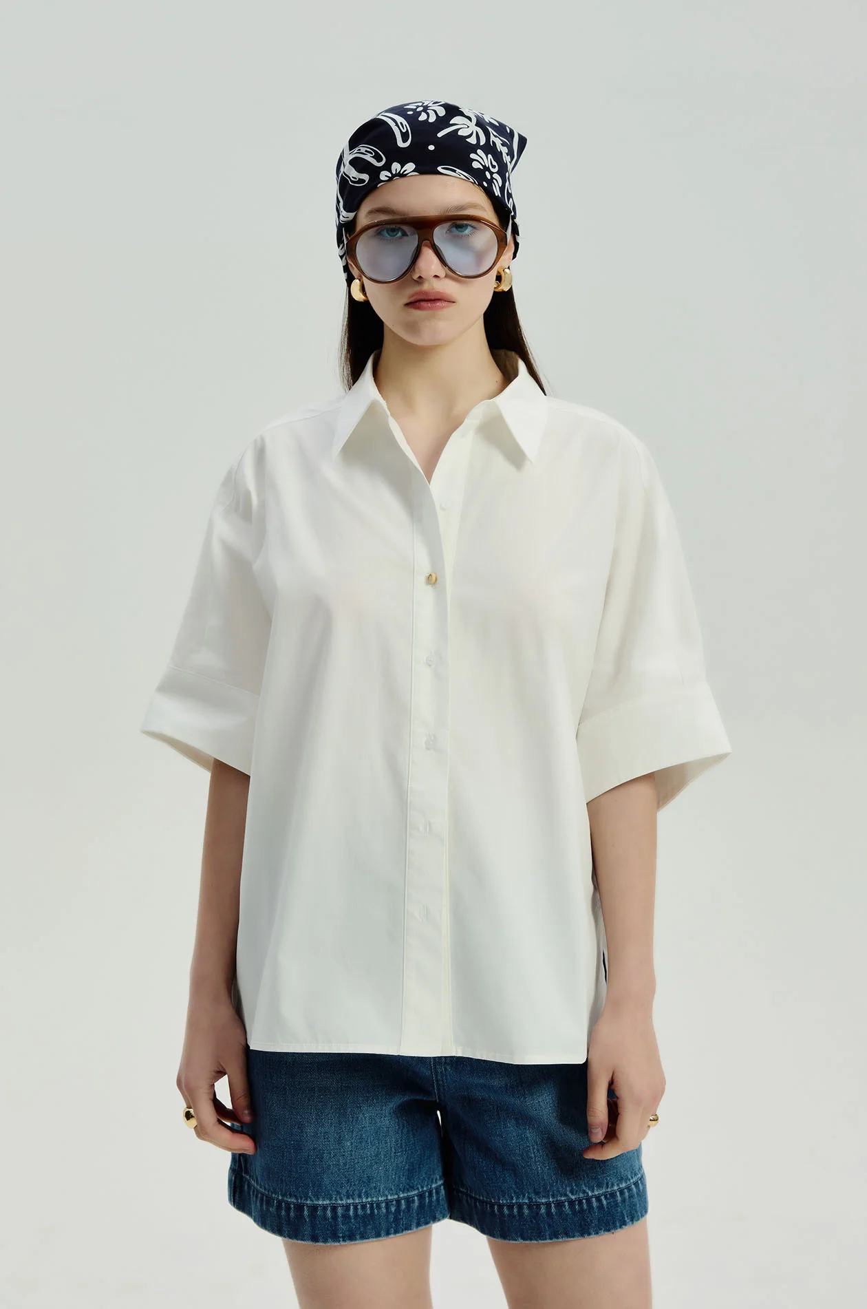 Crochet-Back Relaxed Shirt - Image 2