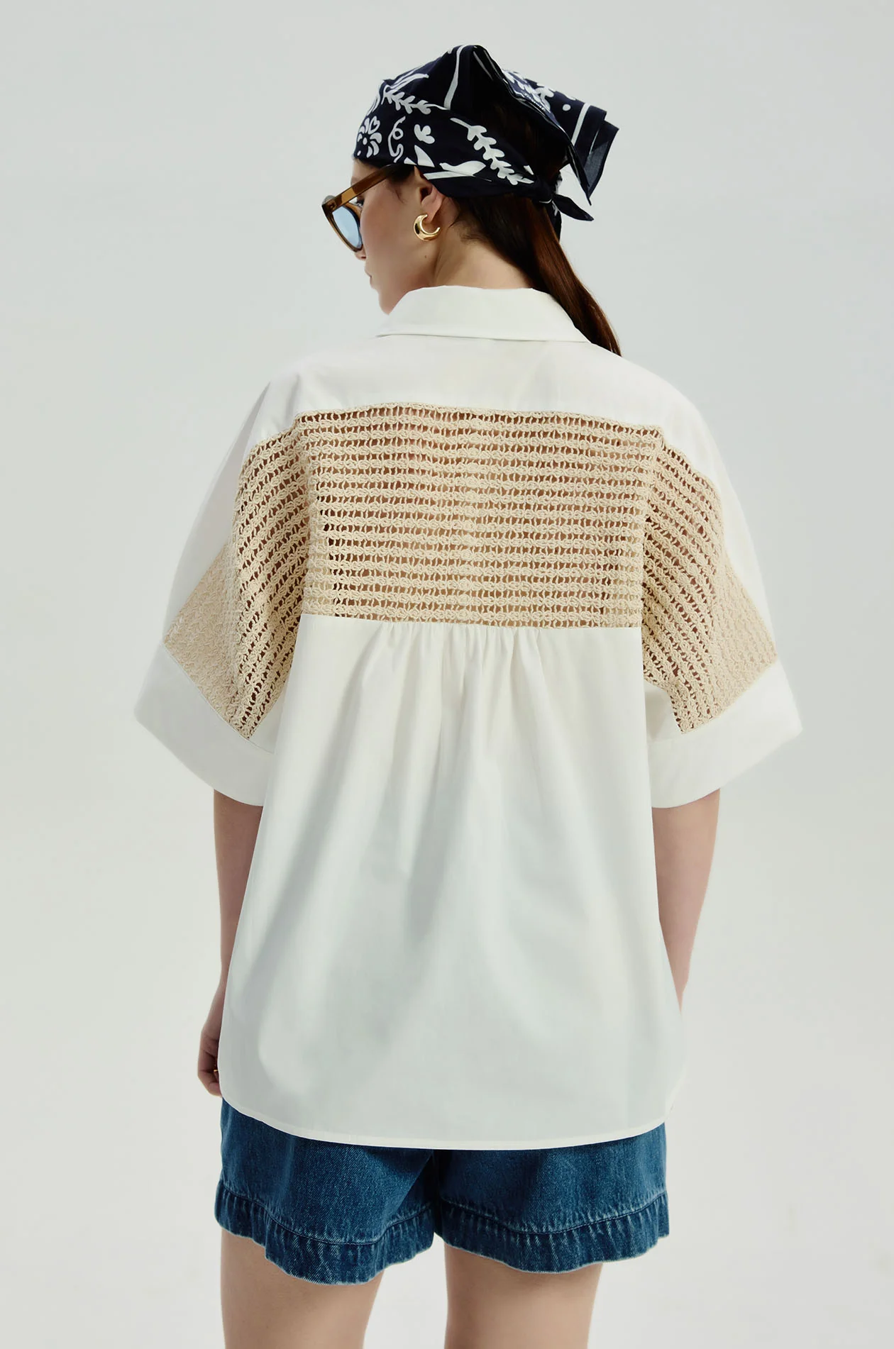 Crochet-Back Relaxed Shirt - Image 5