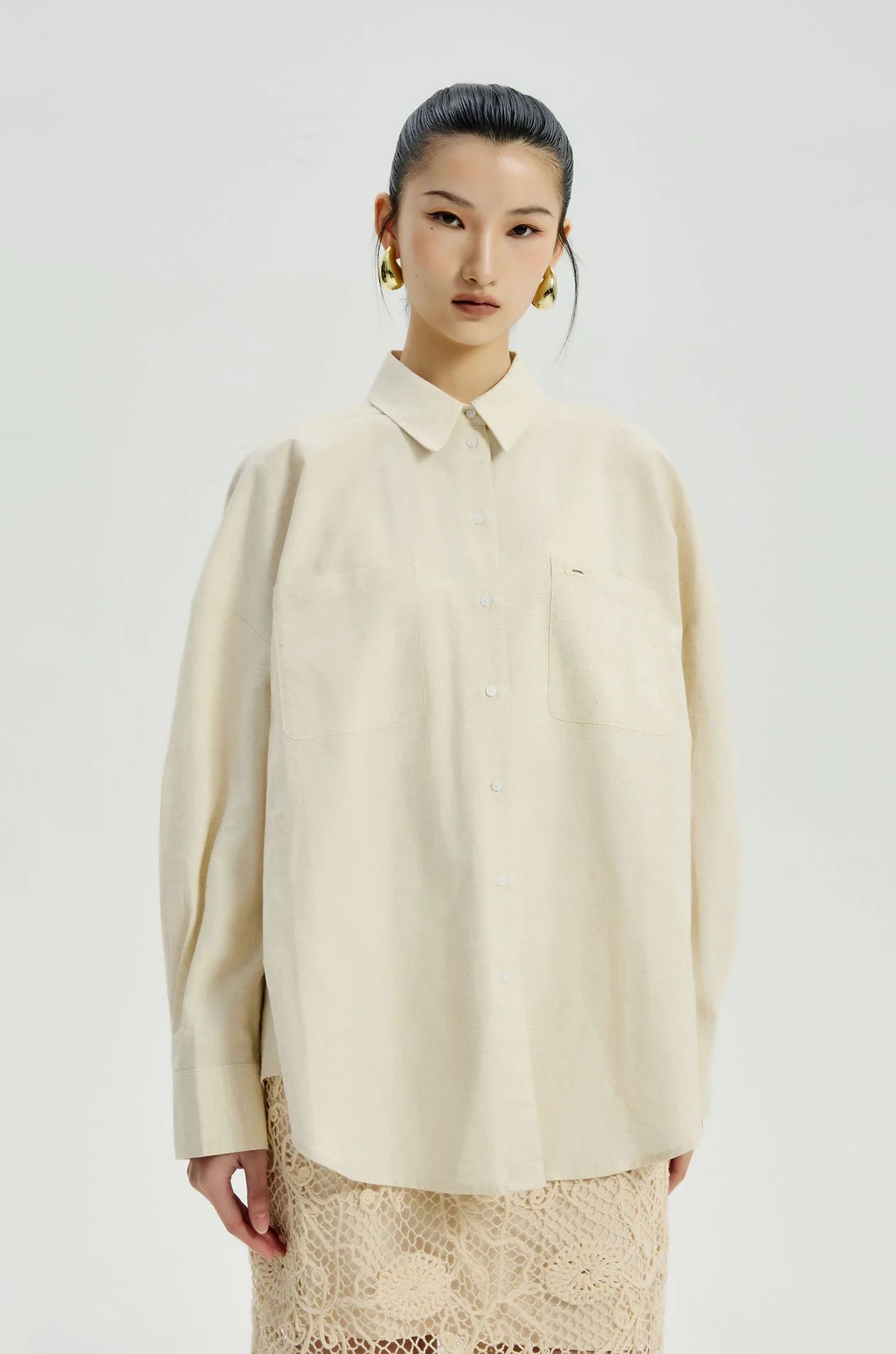Crochet-Back Oversized Shirt - Image 2