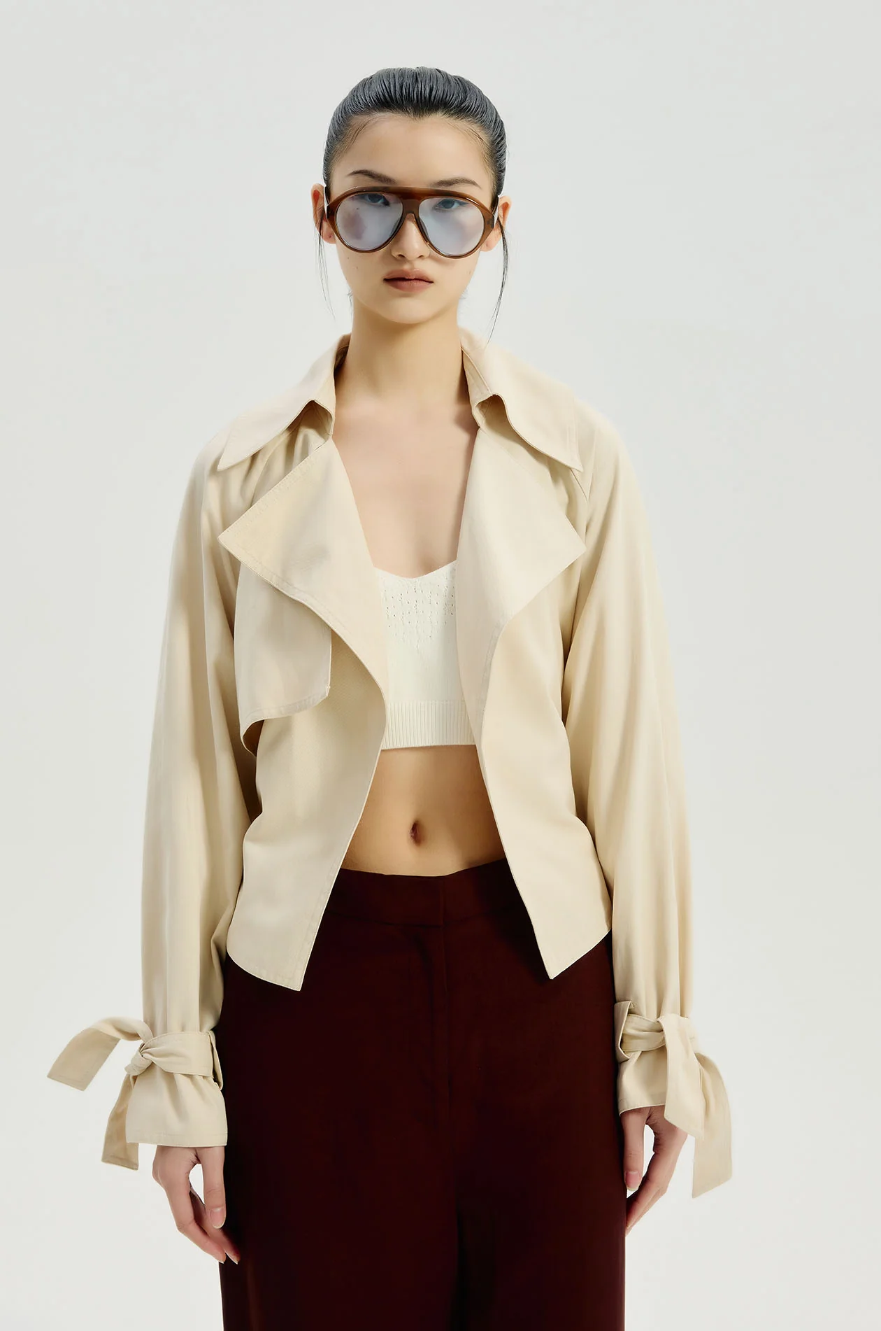 Cropped Trench Coat - Image 2