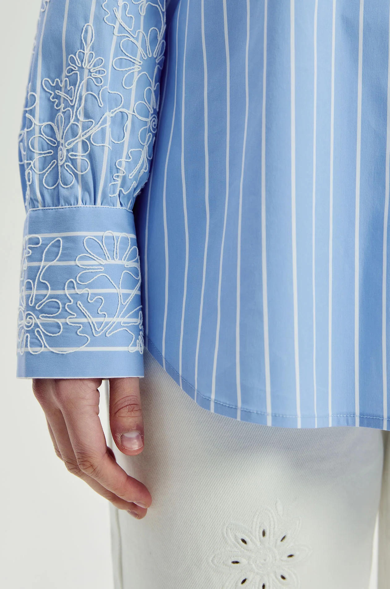 Floral Long Sleeve Striped Shirt - Image 4