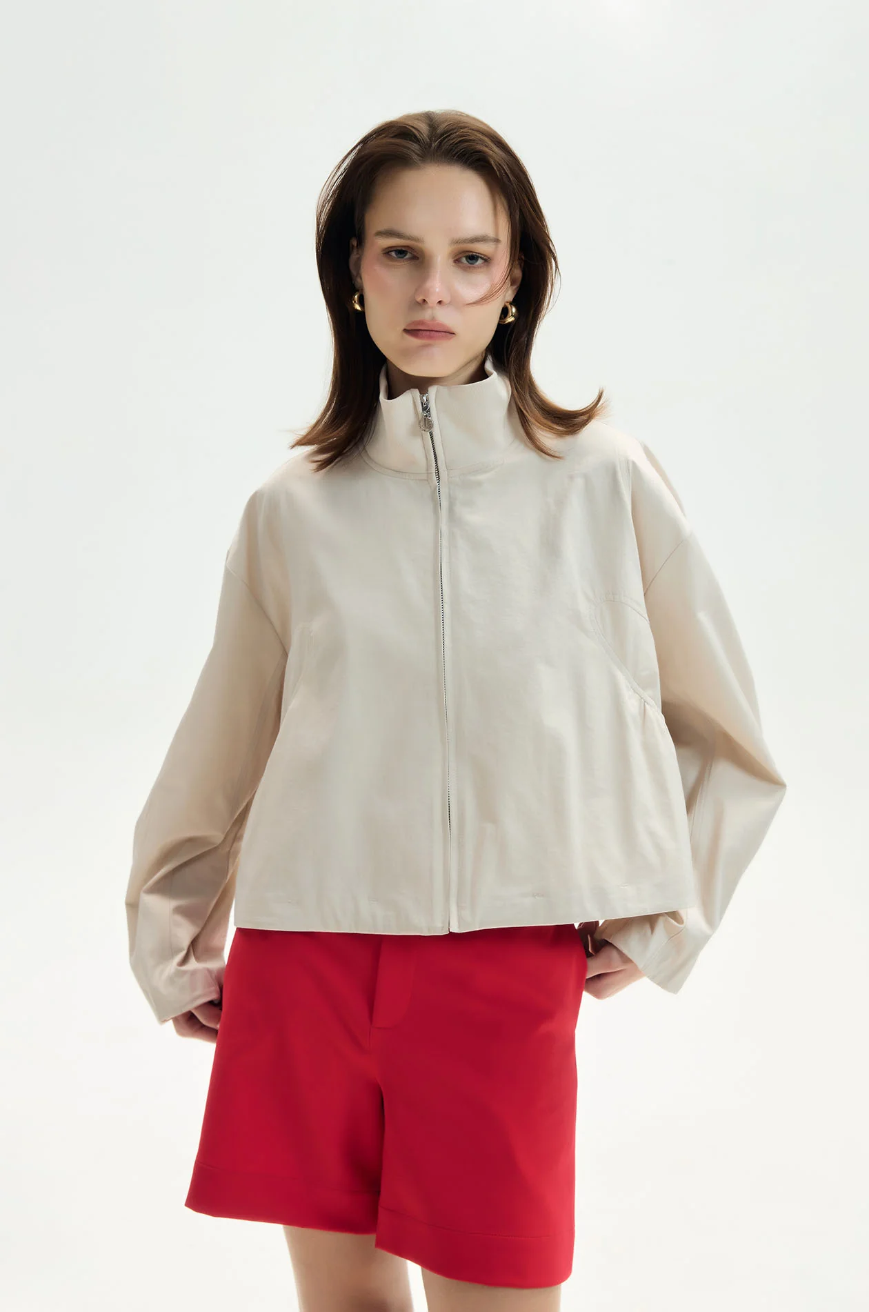 Bubble Hem Bomber Jacket