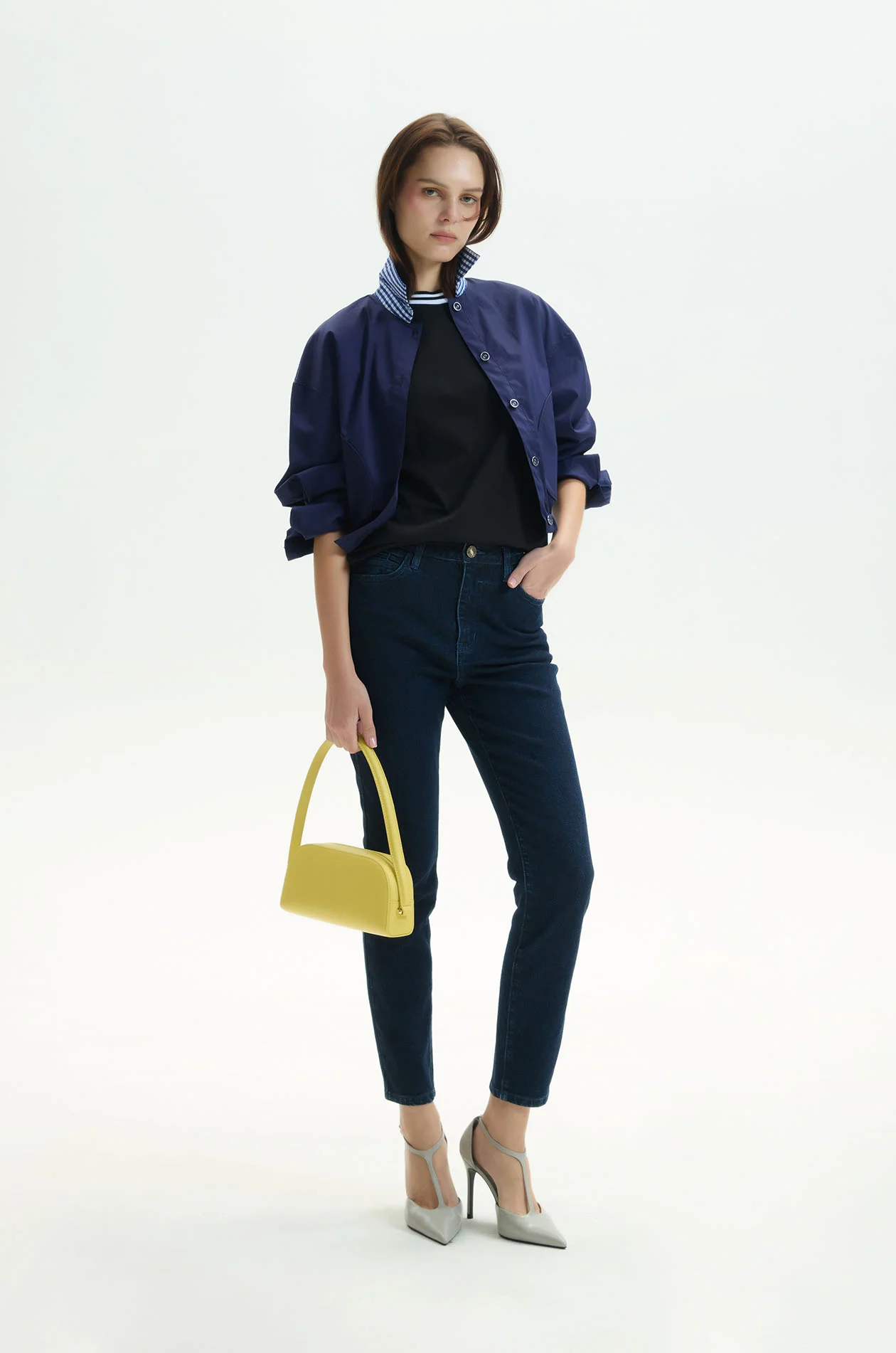 Striped Neckline T-Shirt