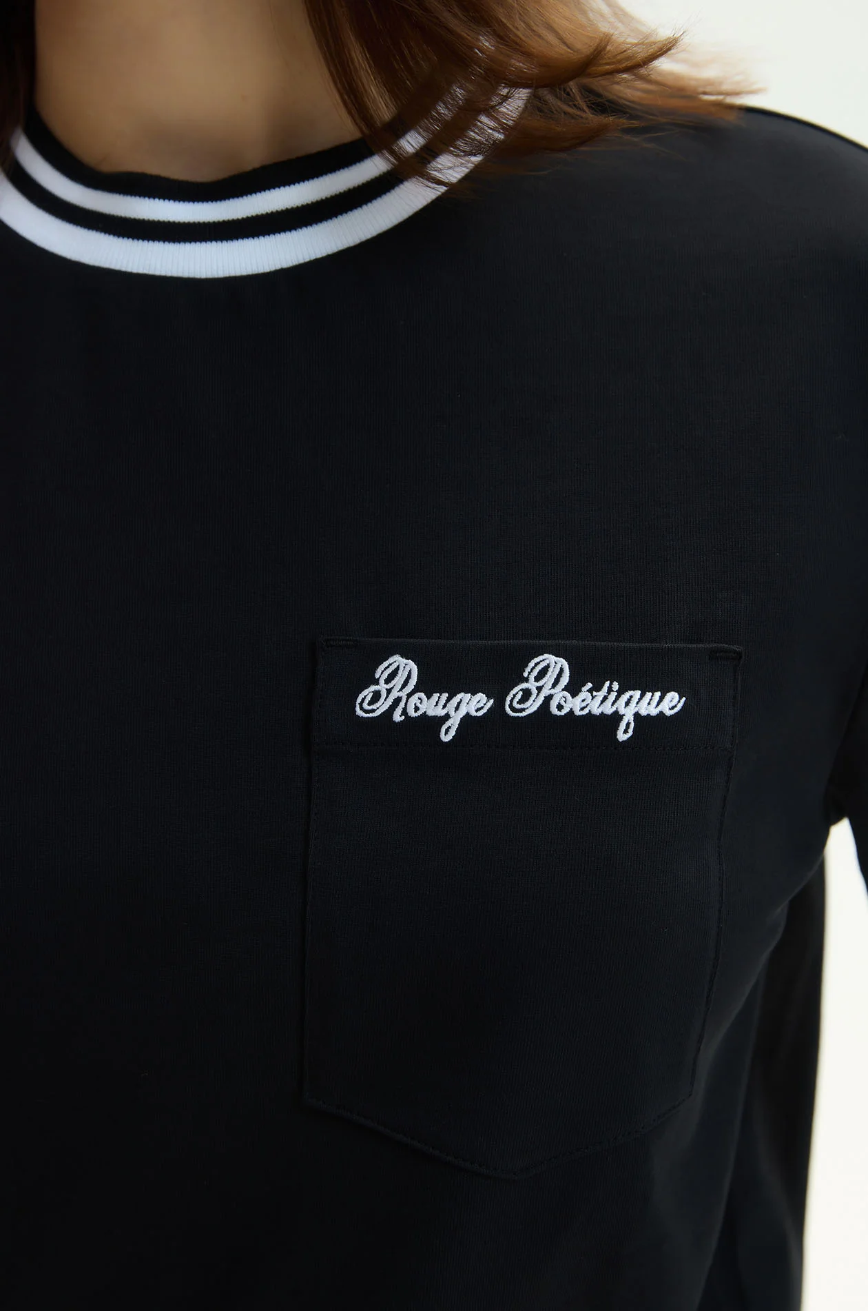 Striped Neckline T-Shirt - Image 3
