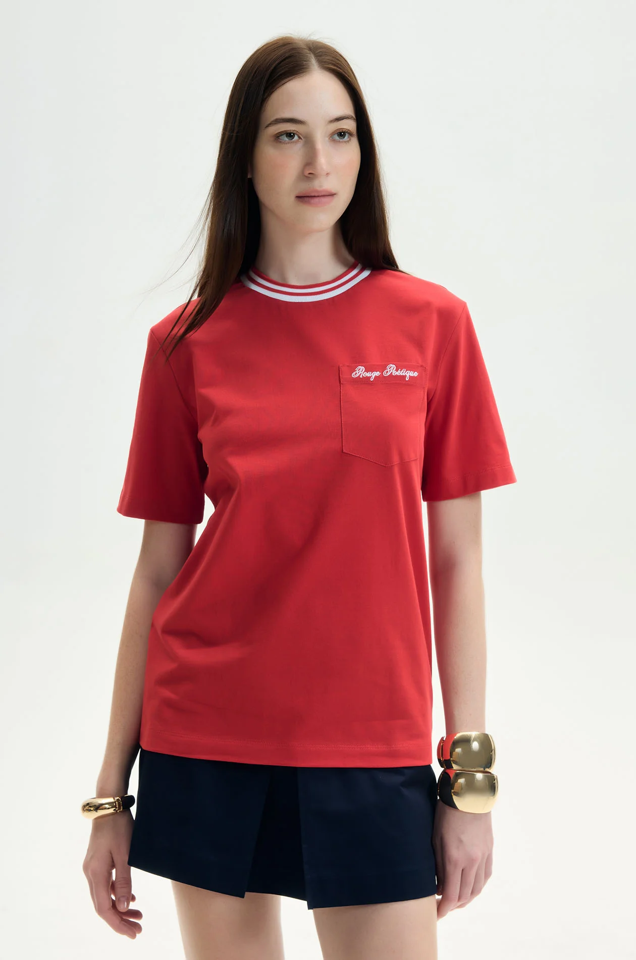 Striped Neckline T-Shirt - Image 6