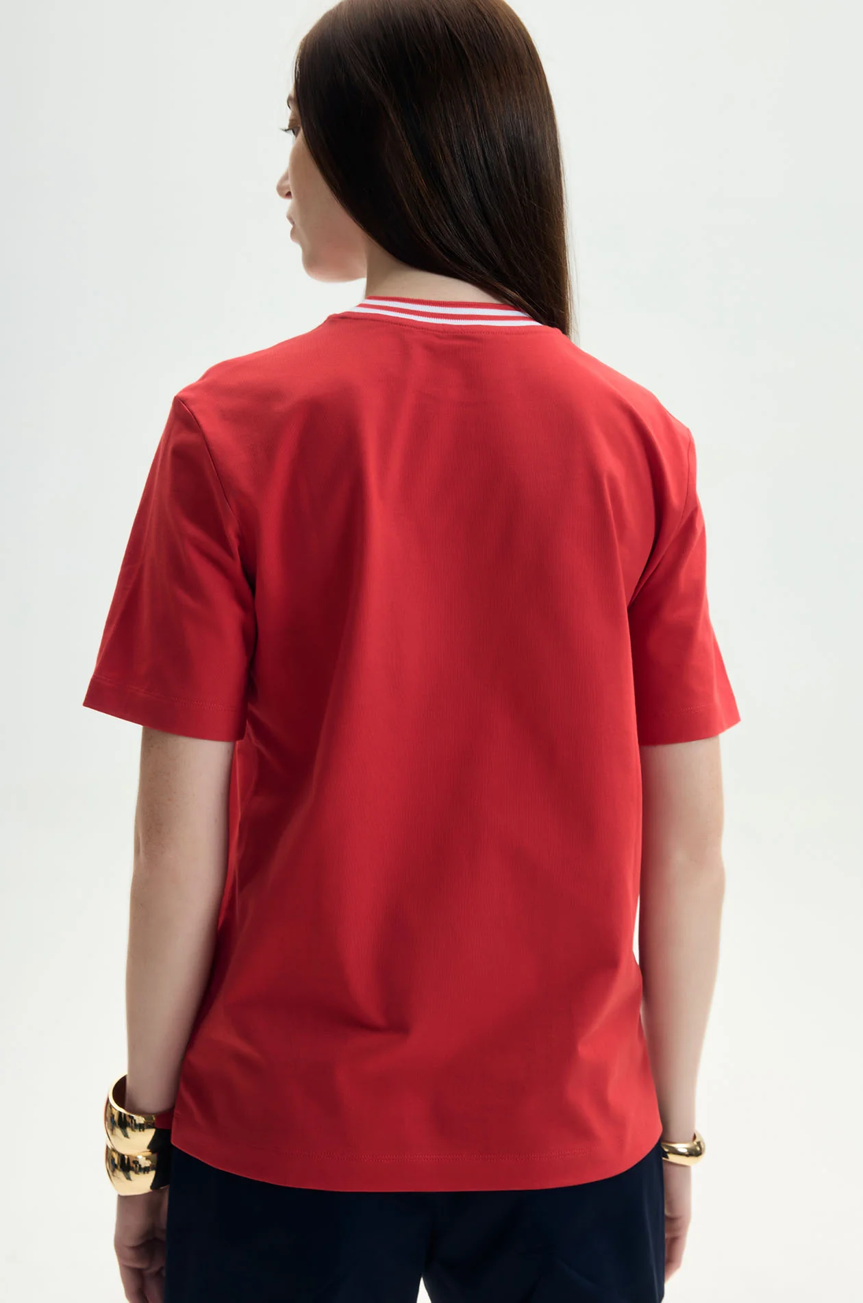 Striped Neckline T-Shirt - Image 9