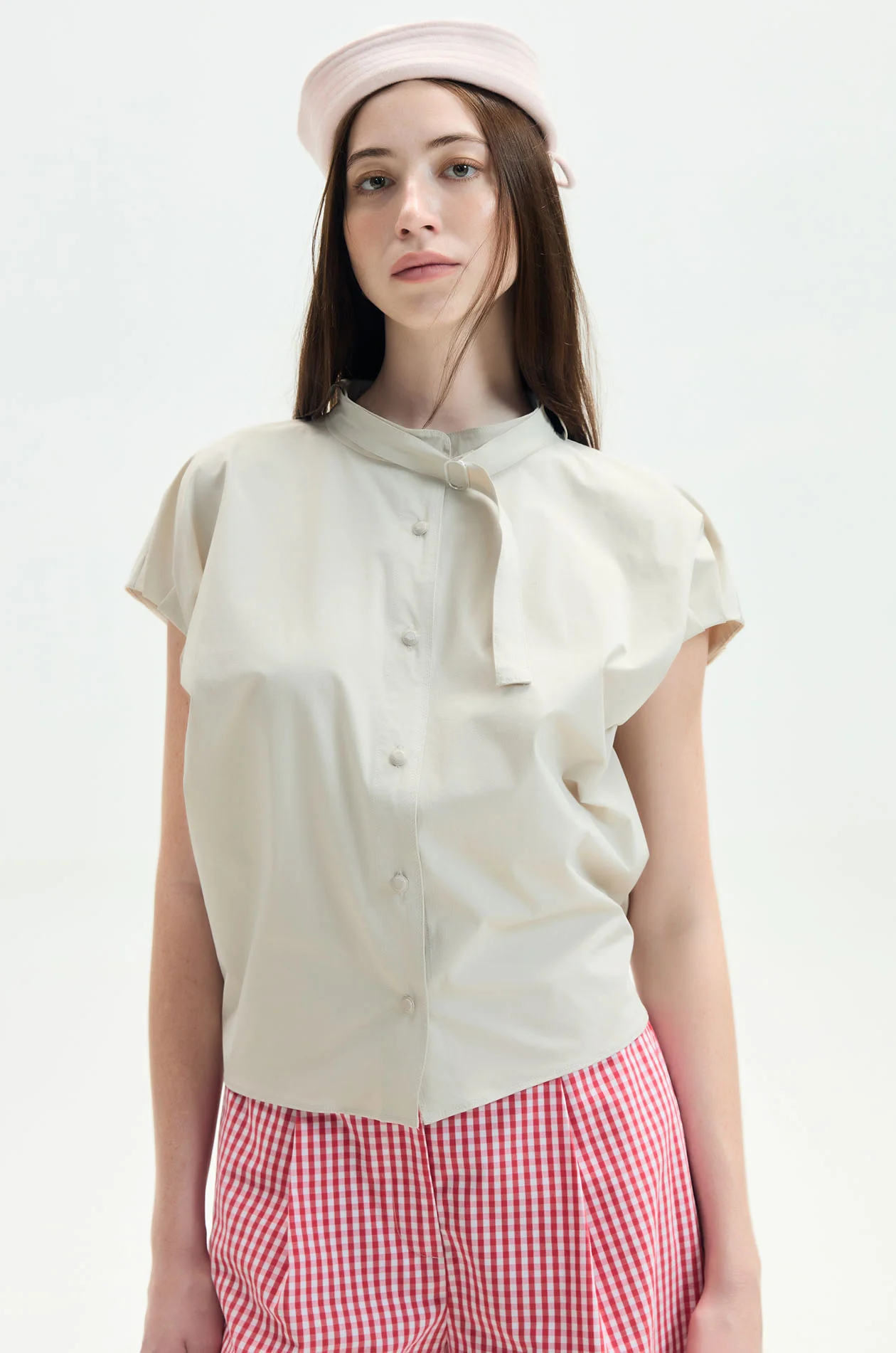 Buckle Strap Sleeveless Shirt - Image 2