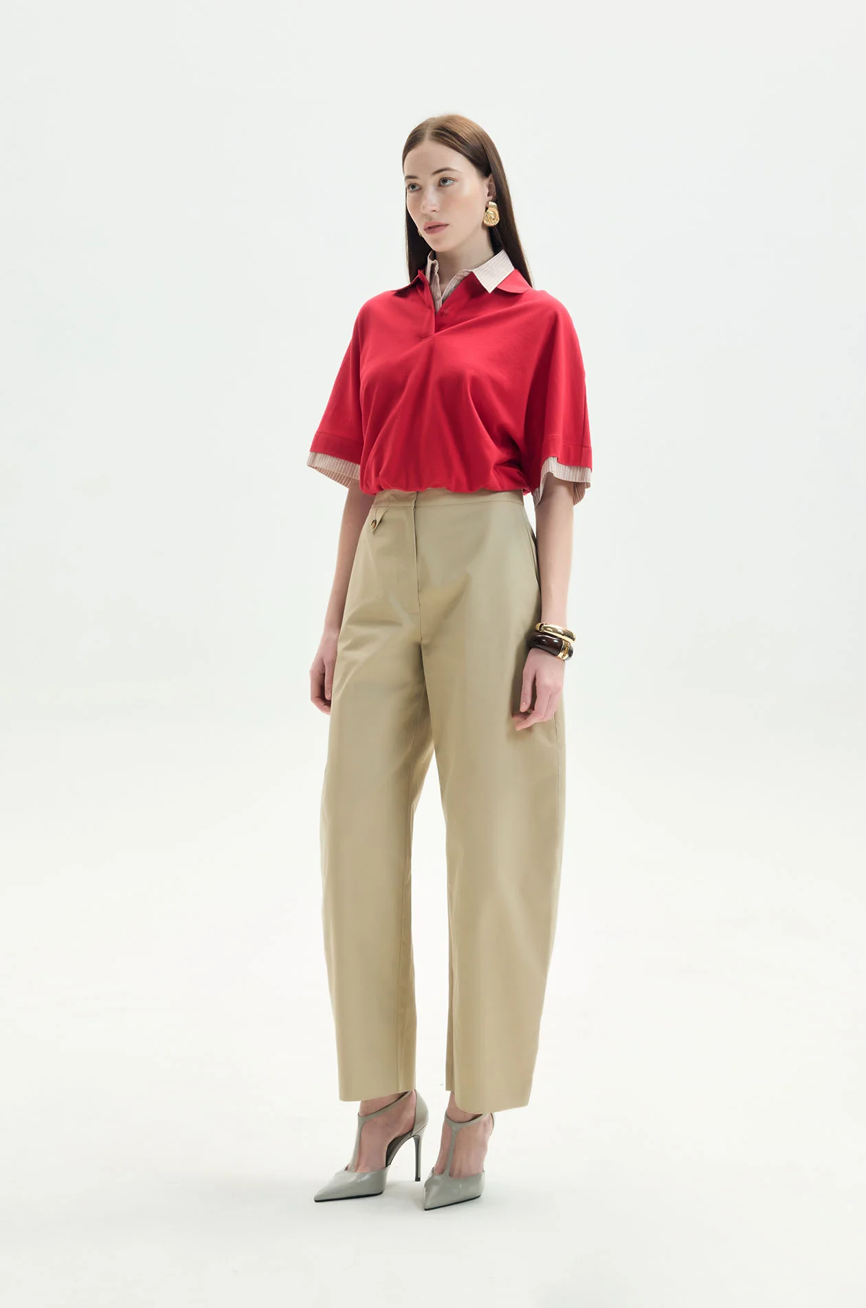 Cropped Striped Polo