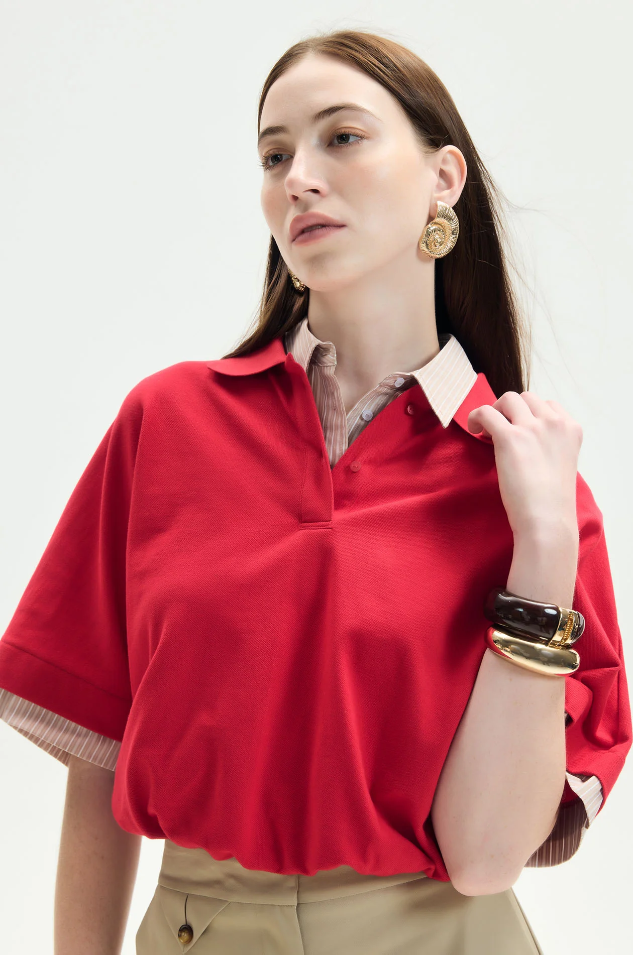 Cropped Striped Polo - Image 3