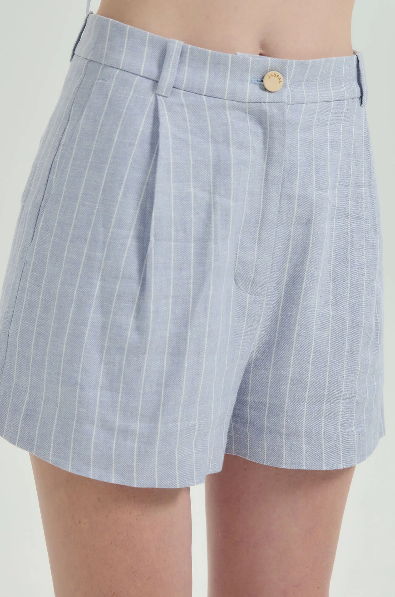 Striped Linen Blend City Shorts - Image 3