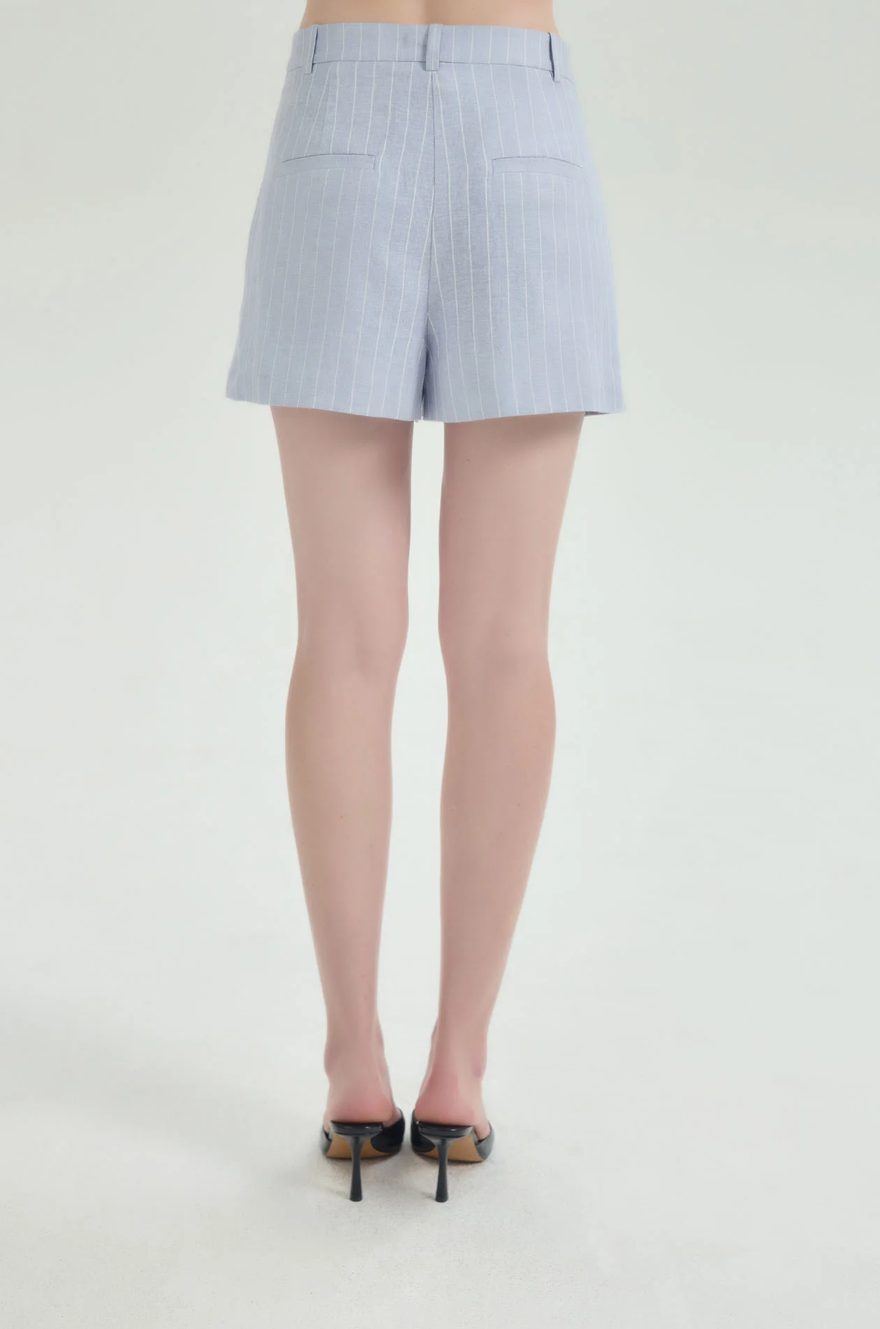 Striped Linen Blend City Shorts - Image 5