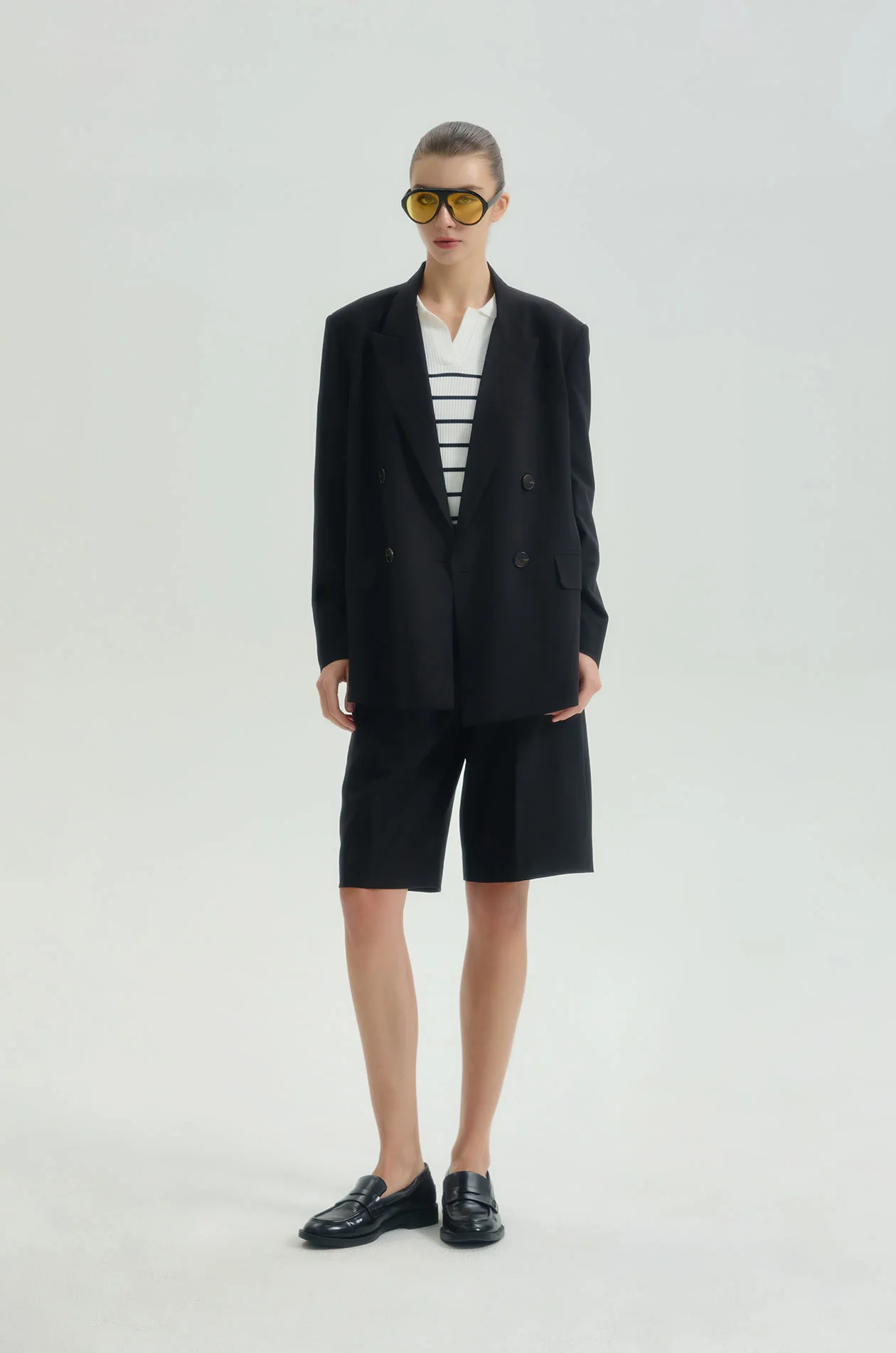 Pleated Tailored Bermuda Shorts