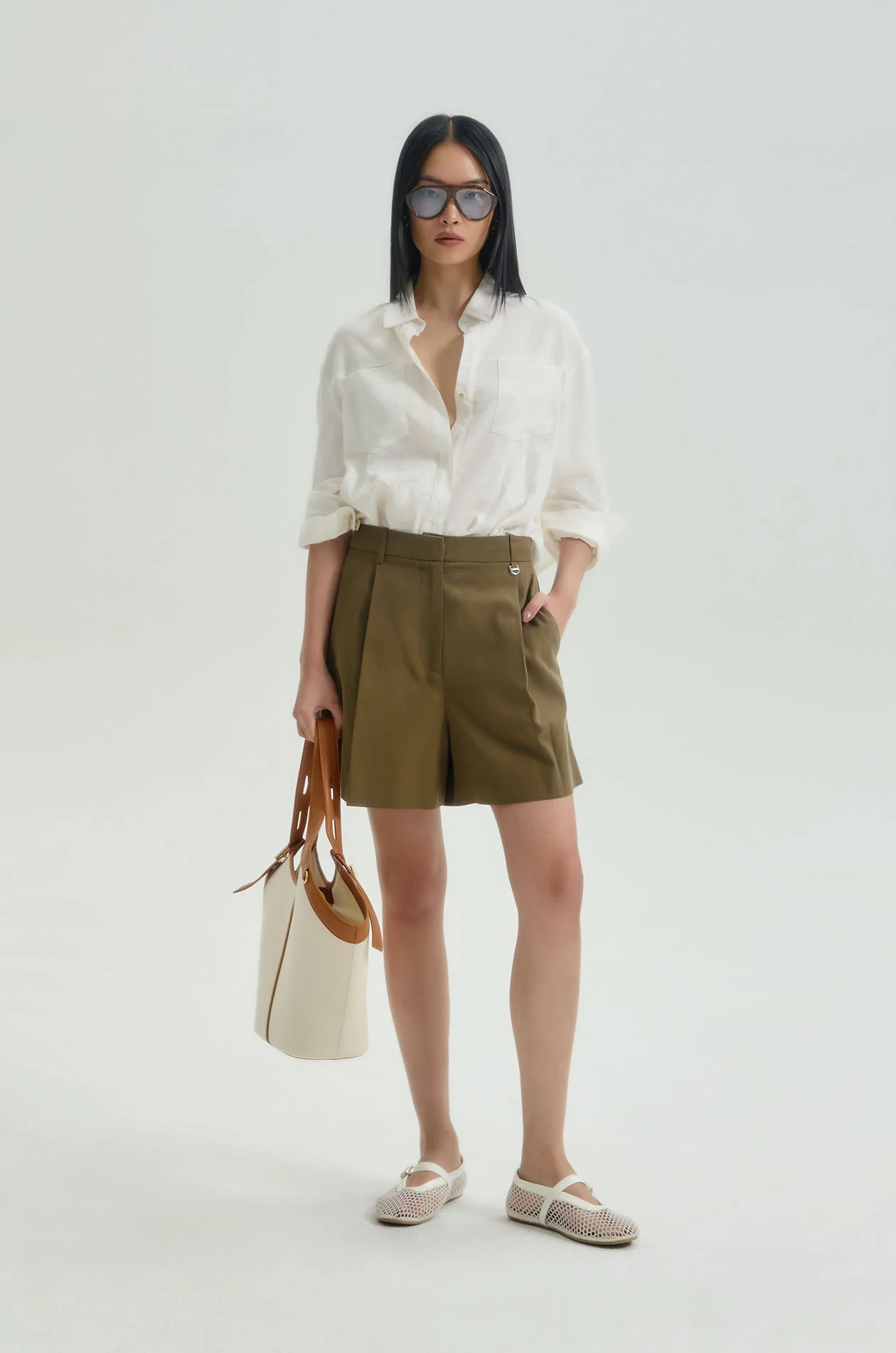 Chunky Pleated City Shorts - Image 6