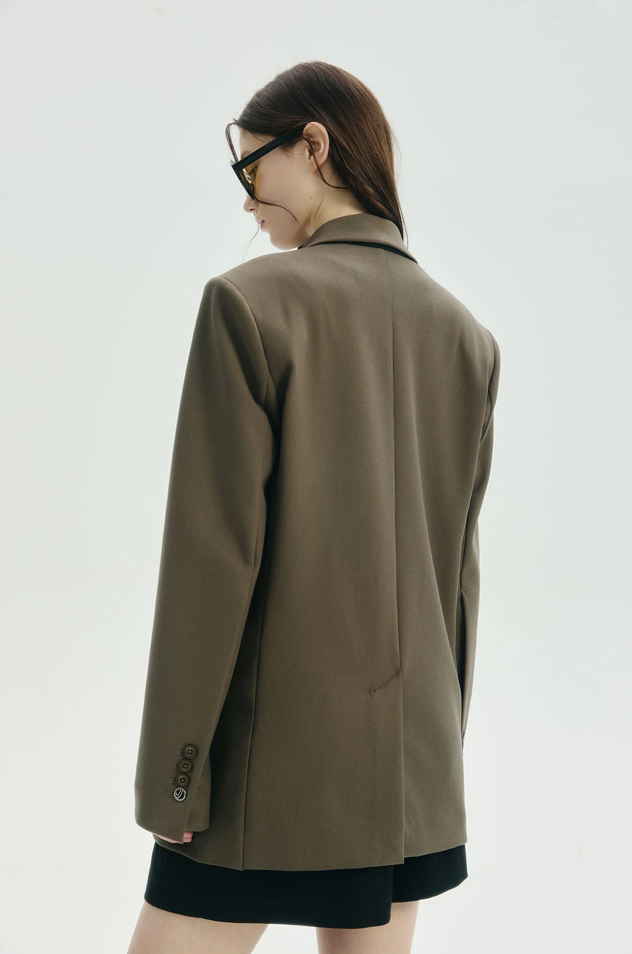 Single-Breasted Oversized Blazer with Belt - Image 10