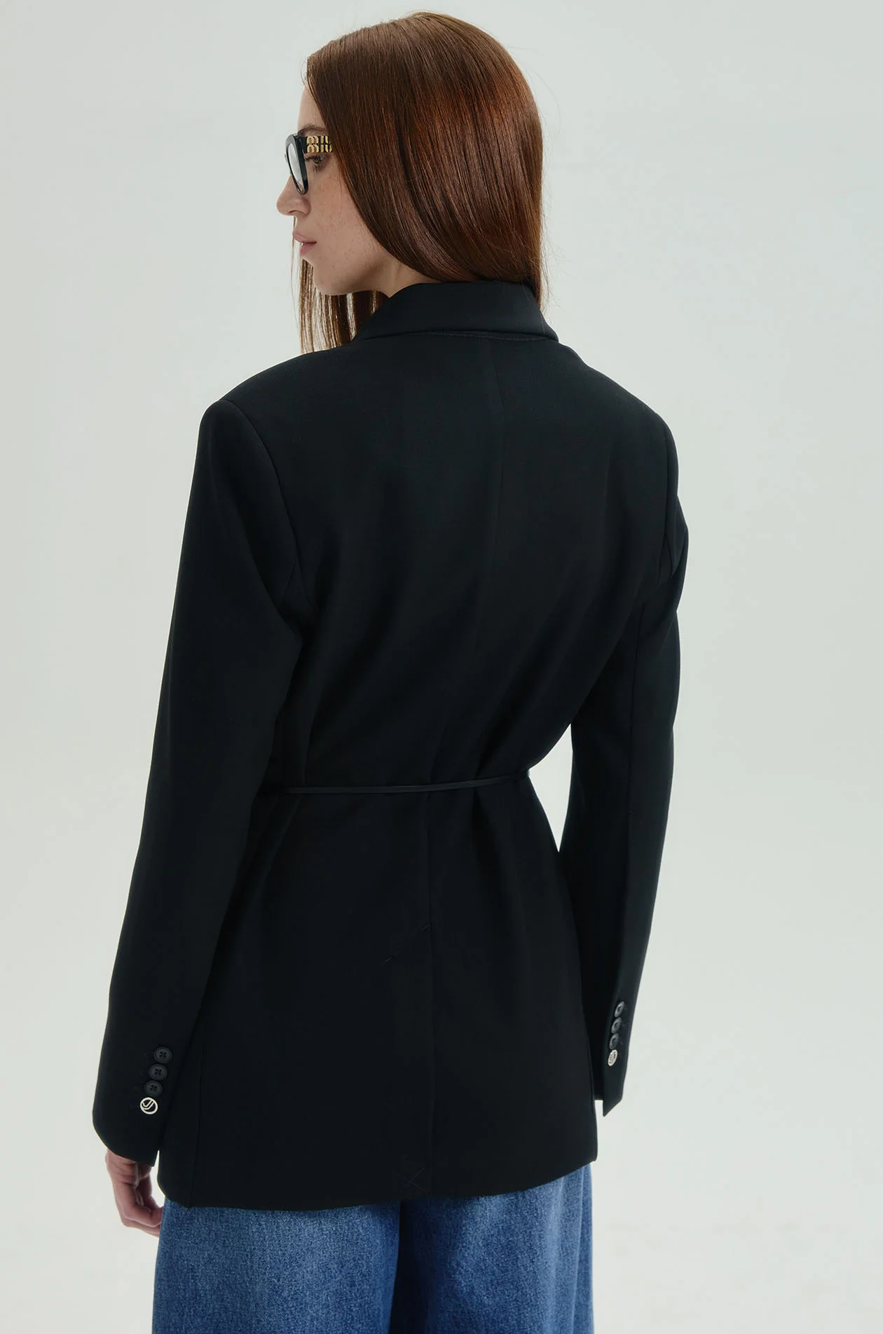 Single-Breasted Oversized Blazer with Belt - Image 5