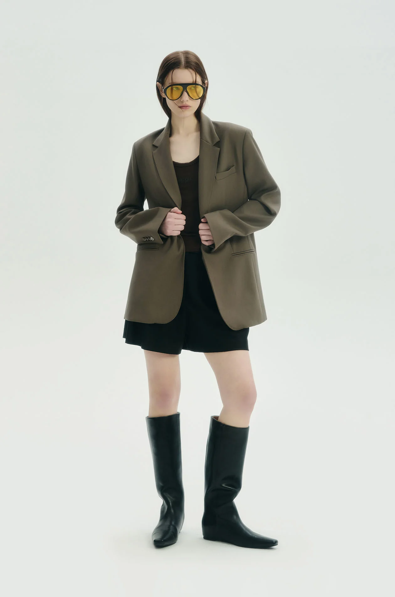 Single-Breasted Oversized Blazer with Belt - Image 6