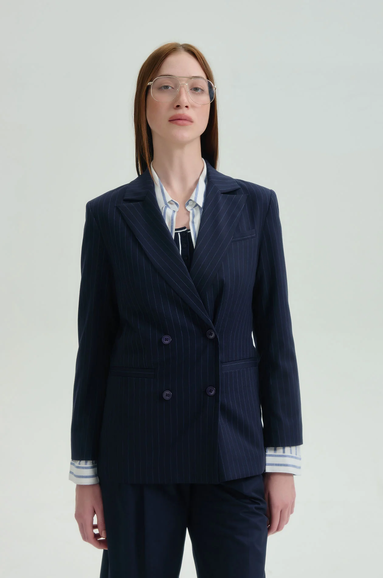 Double-Breasted Tailored Blazer - Image 2