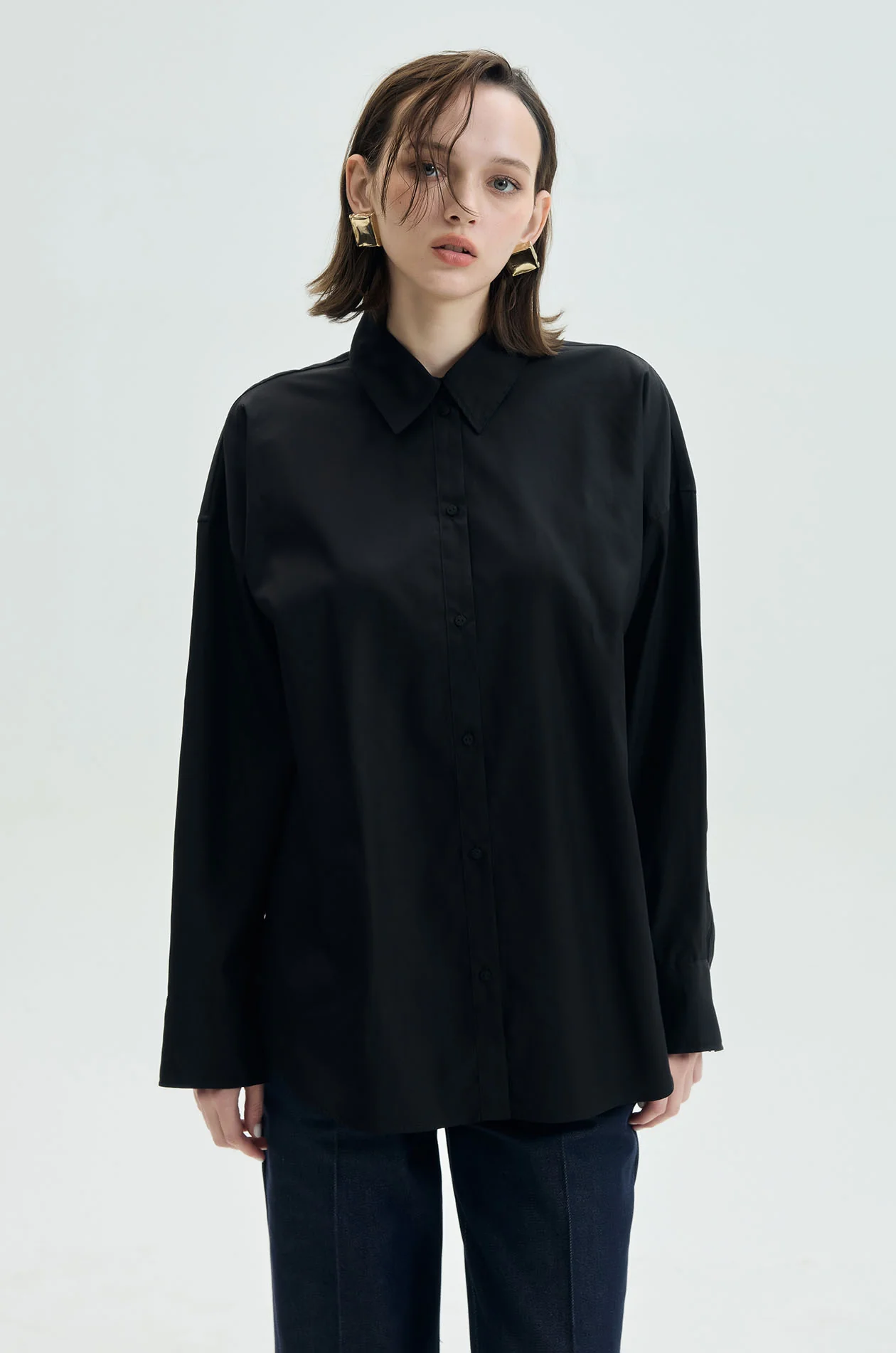 Split-Back Pima Poplin Shirt - Image 2