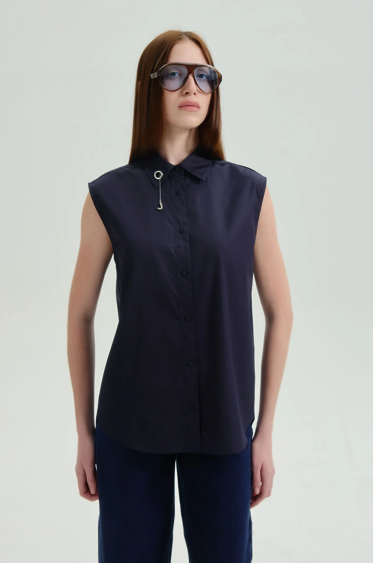 Sleeveless Shirt with Charm - Image 2