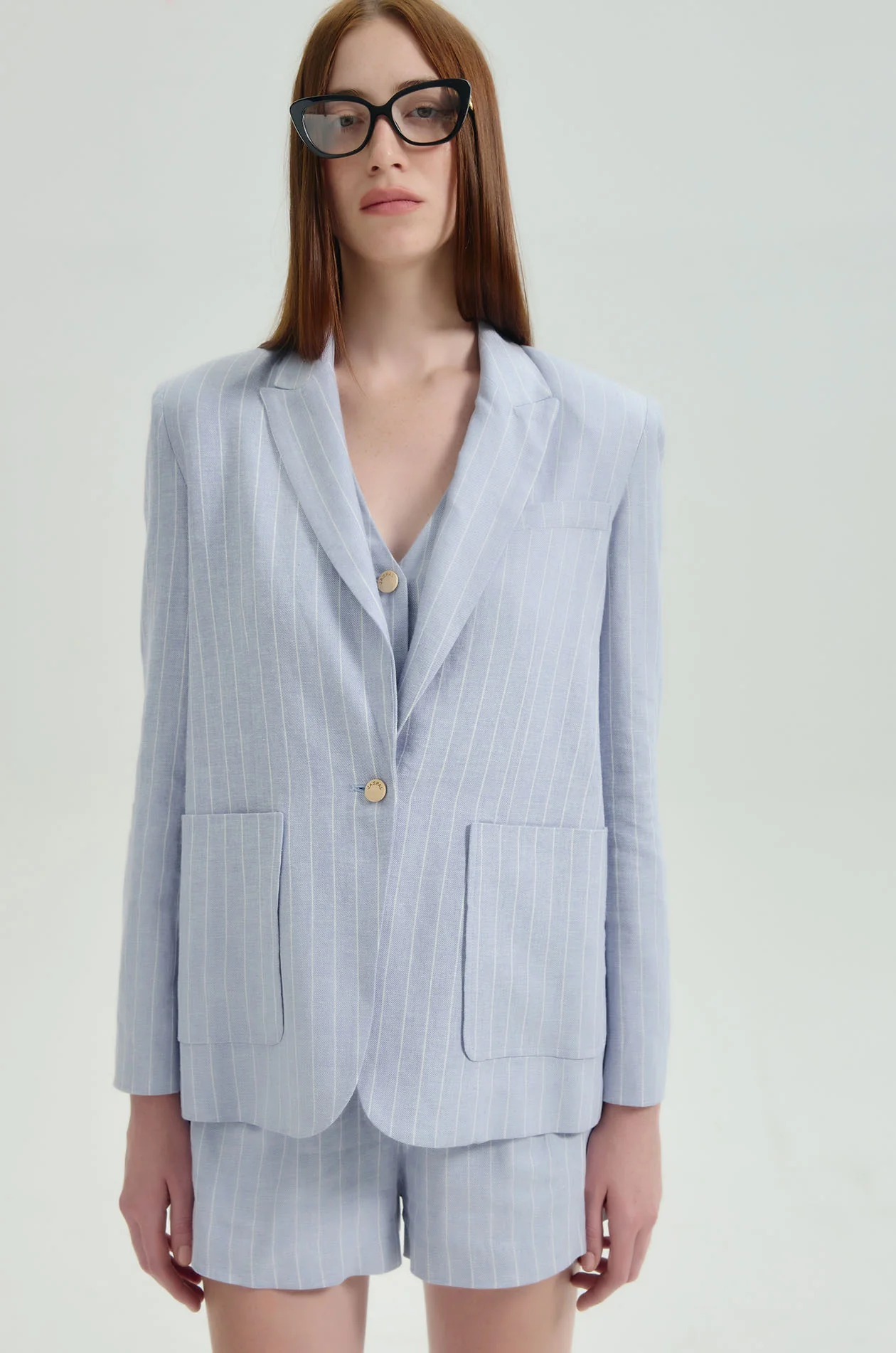 Striped Linen Blend Lightweight Blazer - Image 2